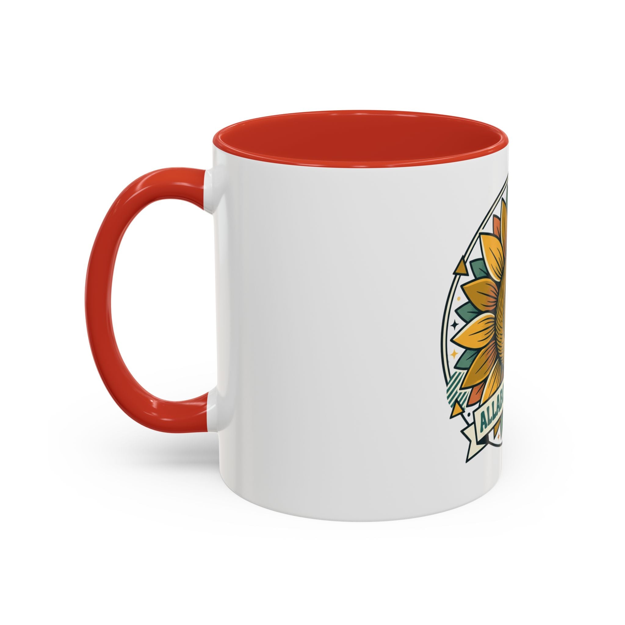 Sunflower Logo Coffee Mug — AllAbout80s.com Accent Ceramic Mug (11/15oz)