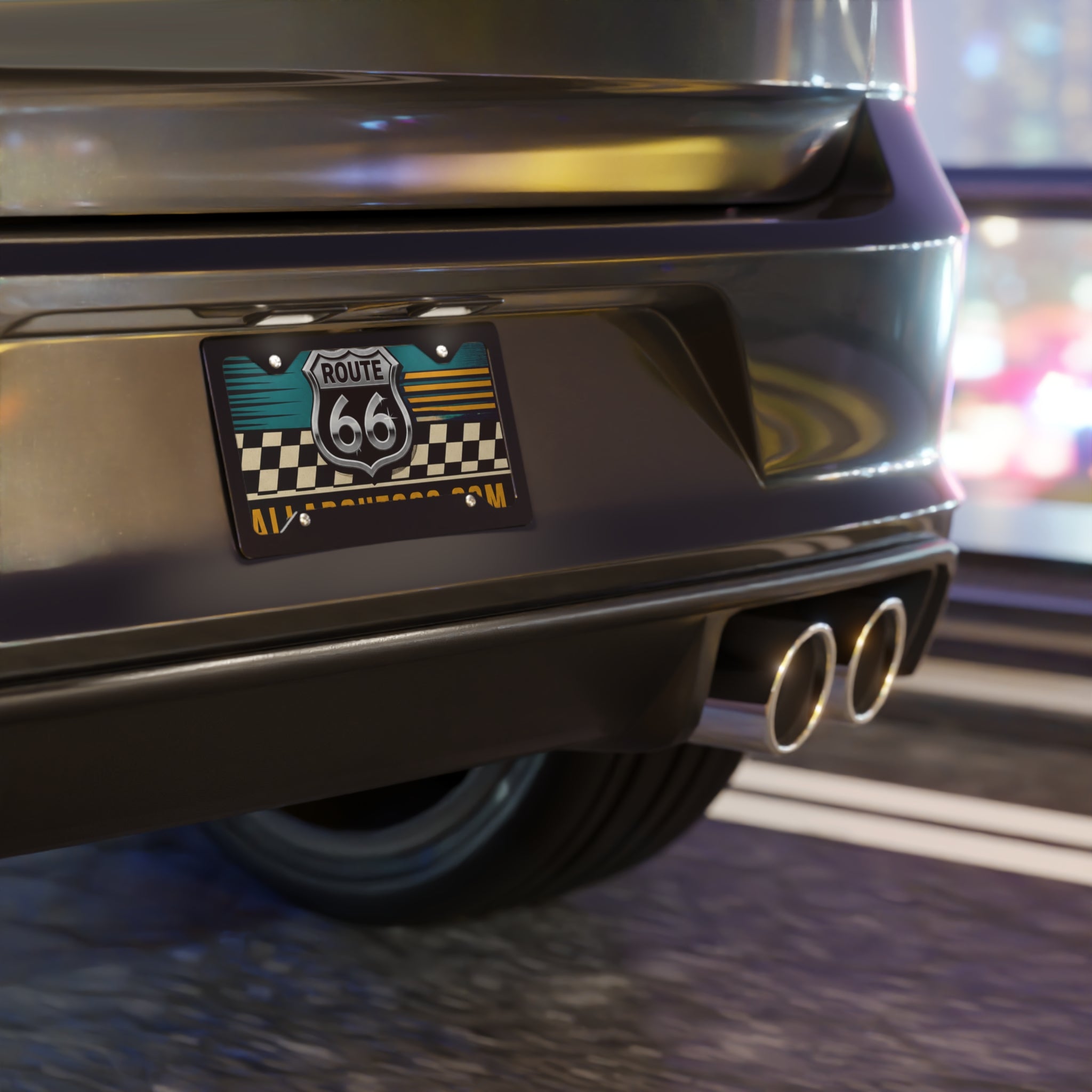 Route 66 Retro Vanity Plate — AllAbout80s.com License Tag
