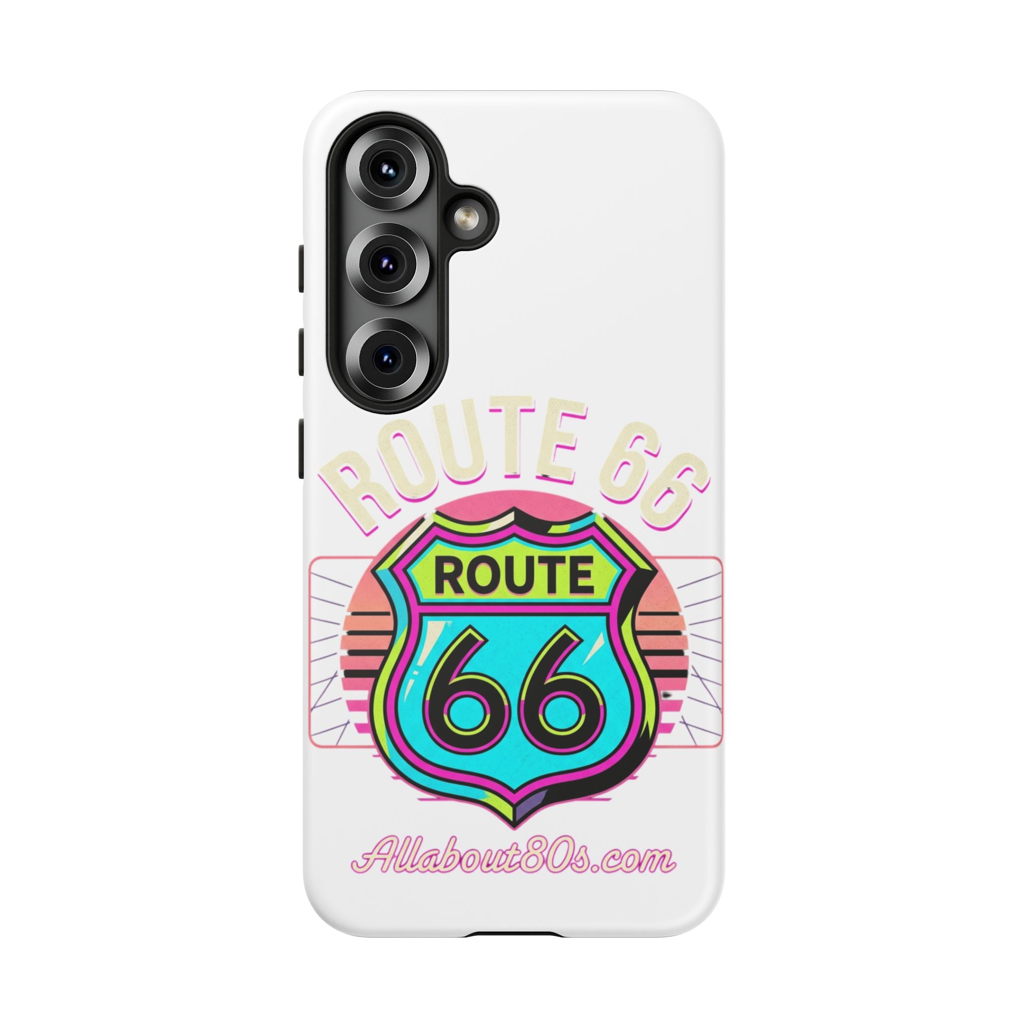 Route 66 Neon Phone Case — Retro Road Trip iPhone Cover