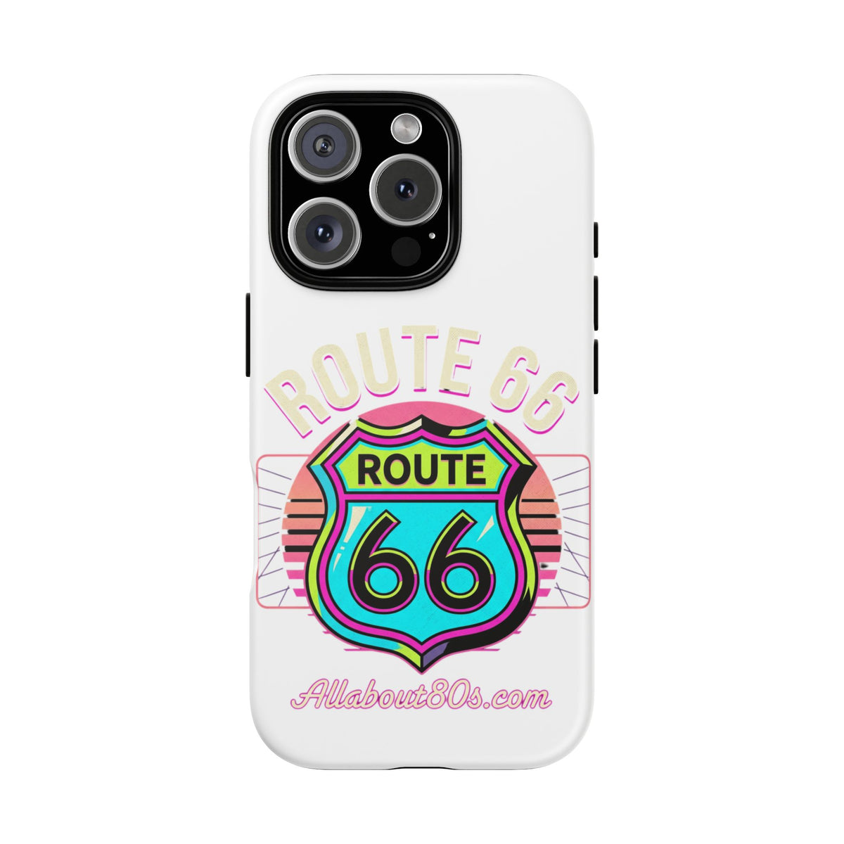 Route 66 Neon Phone Case — Retro Road Trip iPhone Cover