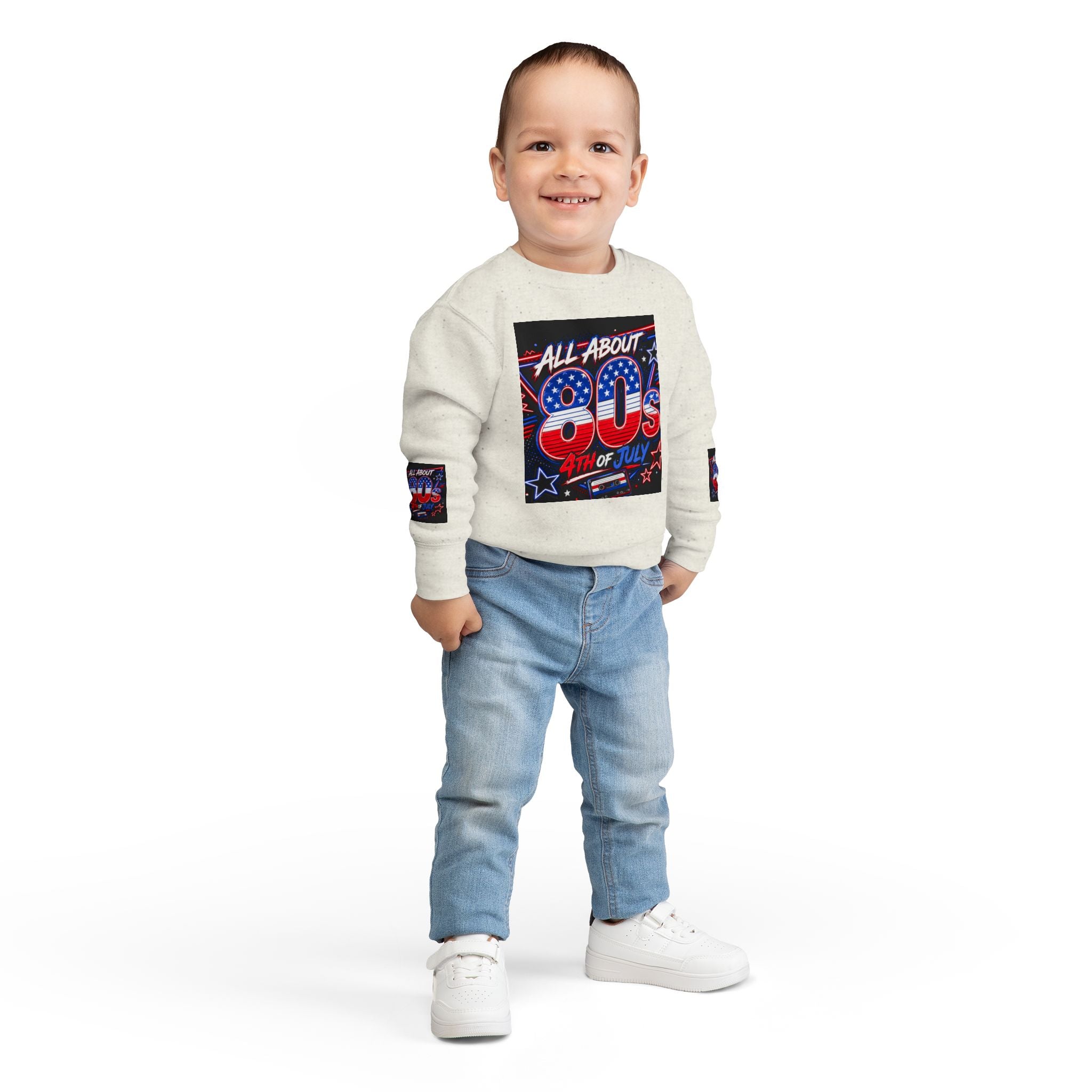 All About 80s 4th of July Toddler Sweatshirt