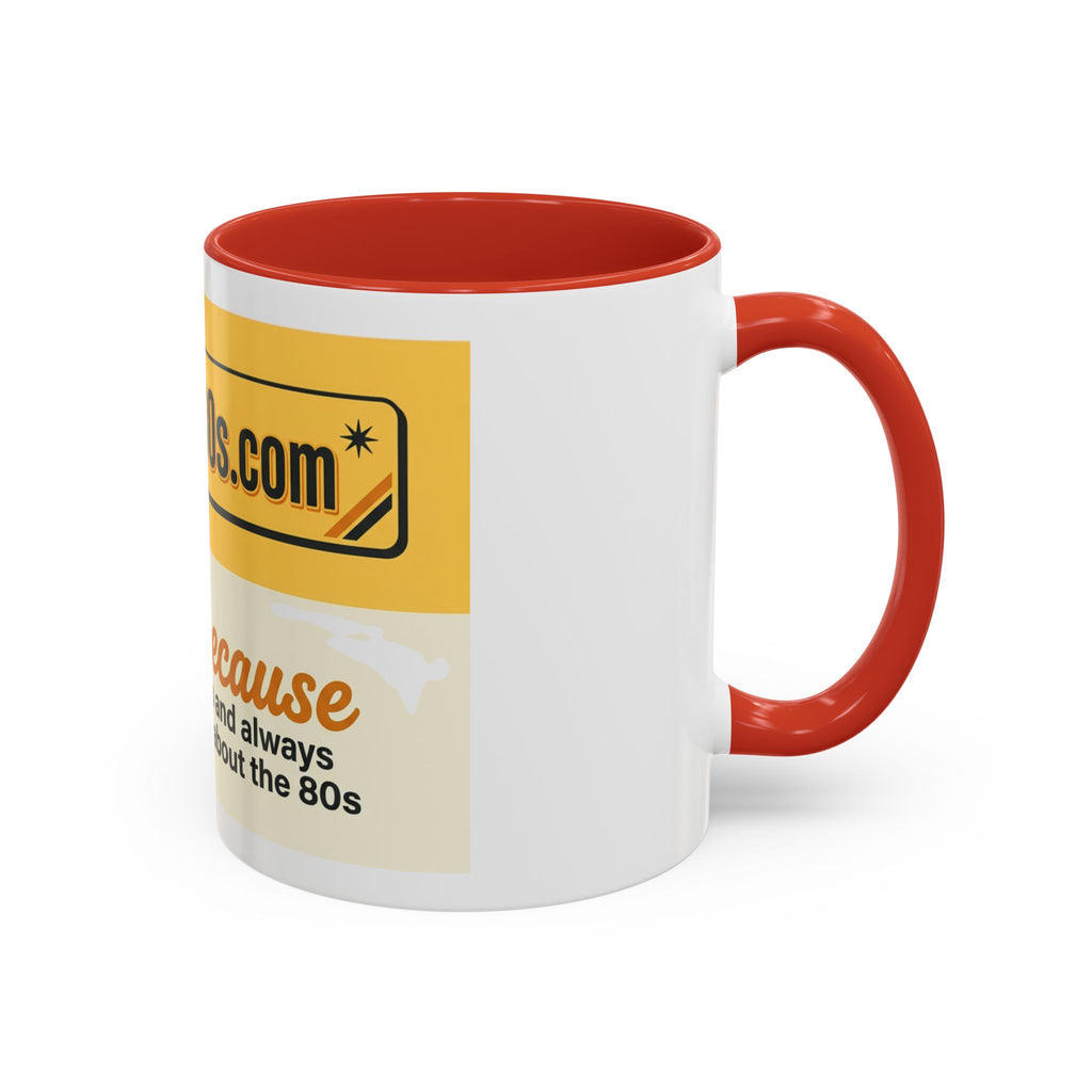AllAbout80s 'Beecause' Accent Coffee Mug – Retro 80s Bee Design (11/15oz)