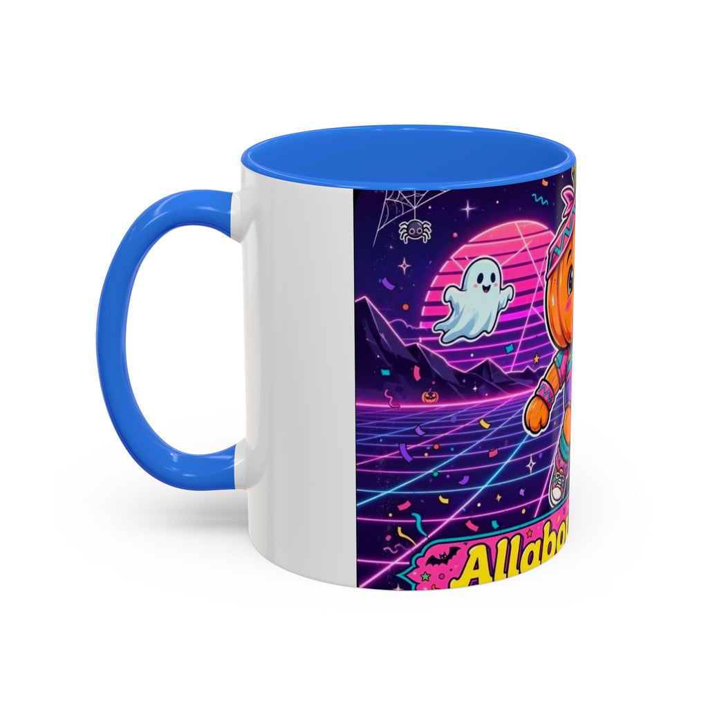 80s Retro Pumpkin Mug – Cute Neon Halloween Coffee Cup (11oz/15oz)