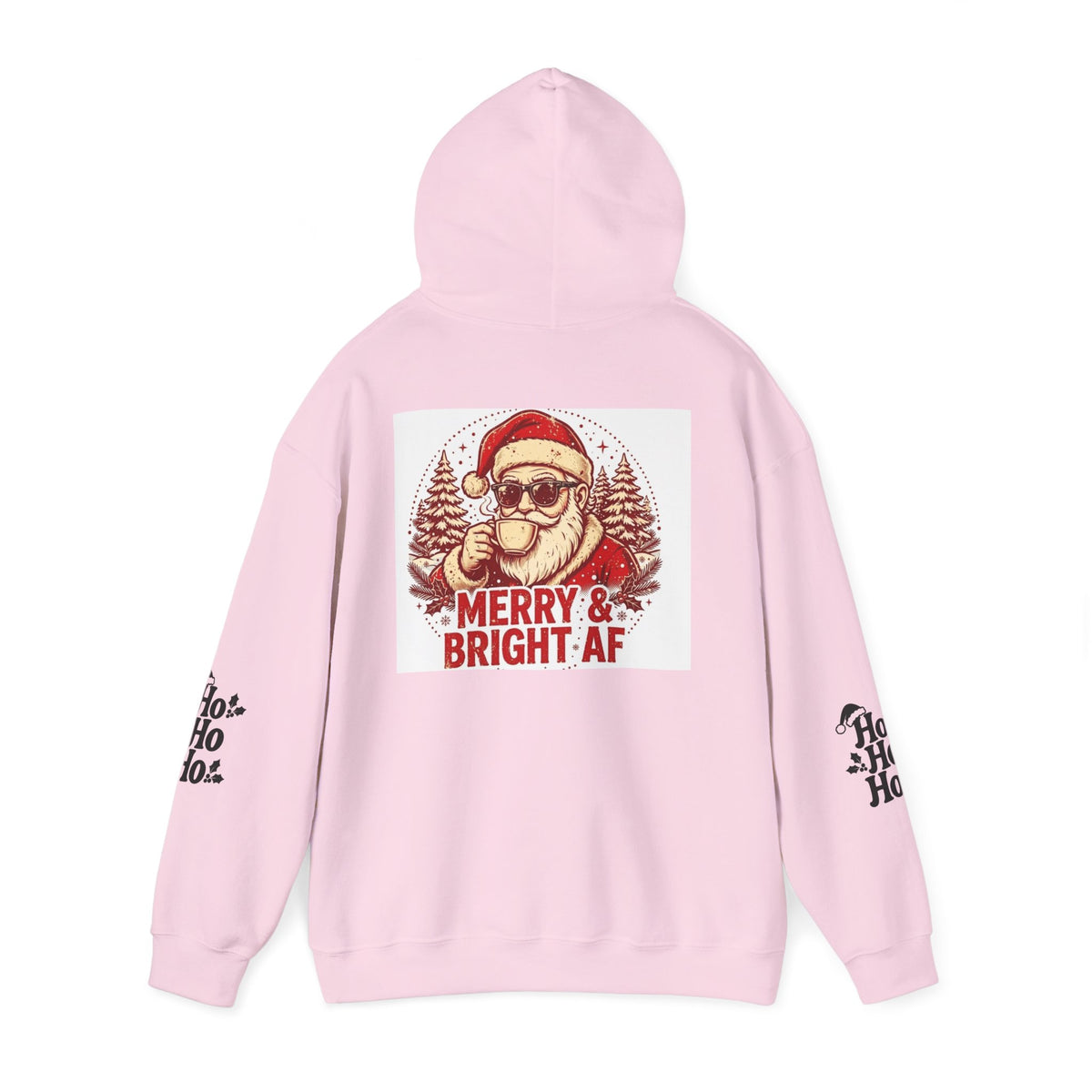 Merry & Bright AF Christmas Santa Hoodie