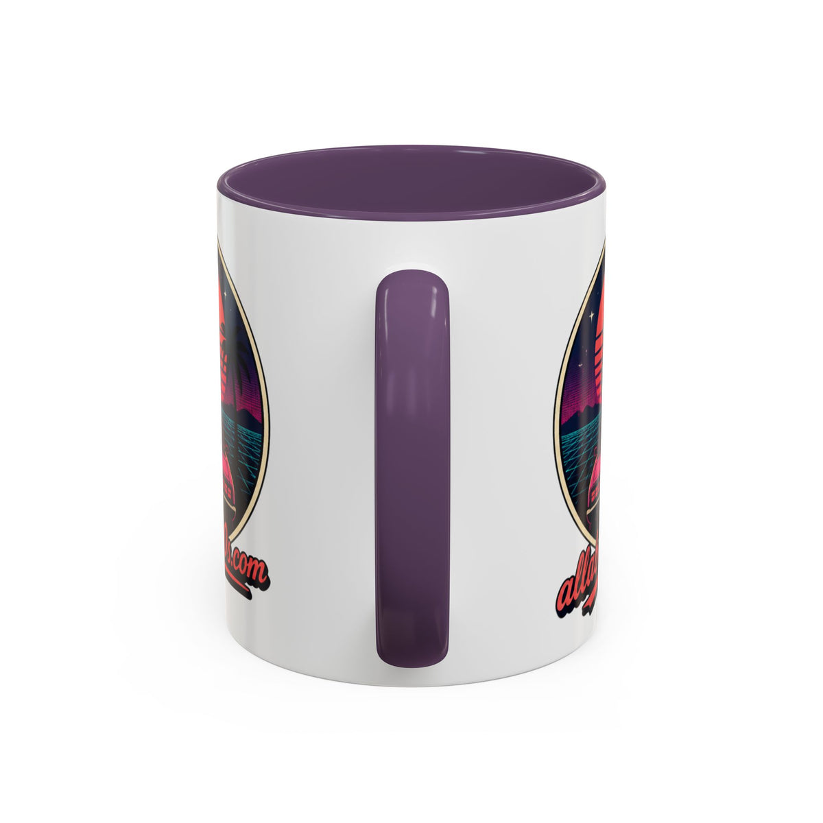 Route 66 Retro 80s Accent Coffee Mug — 'allabout80s' Vintage Sunset Design (11/15oz)