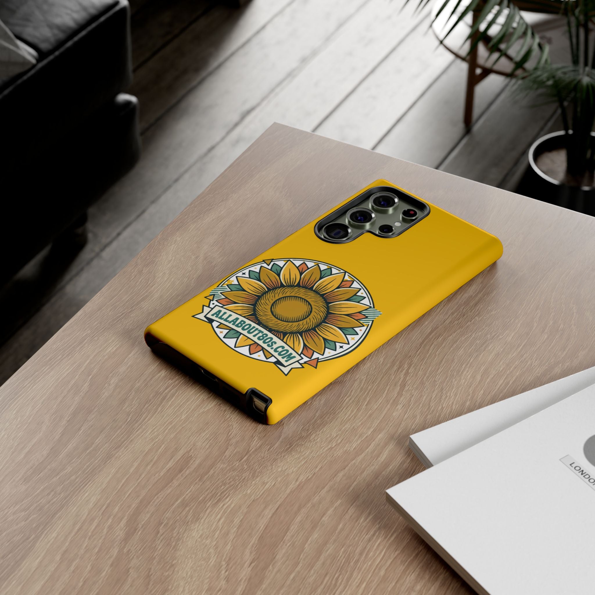 Sunflower Logo Phone Case — AllAbout80s.com Yellow Protective Cover