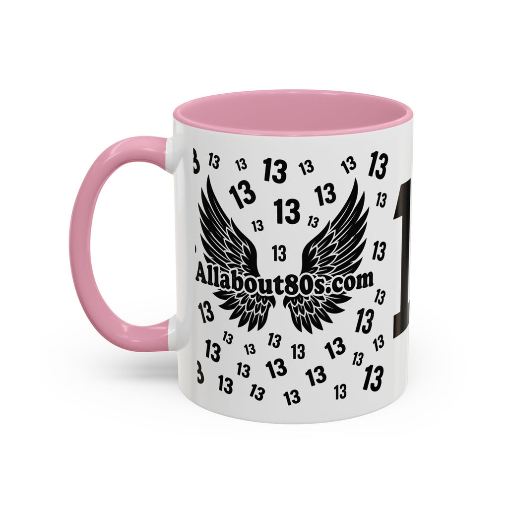 Number 13 Accent Mug — Bold Sports-Style Ceramic Coffee Cup (11oz/15oz)