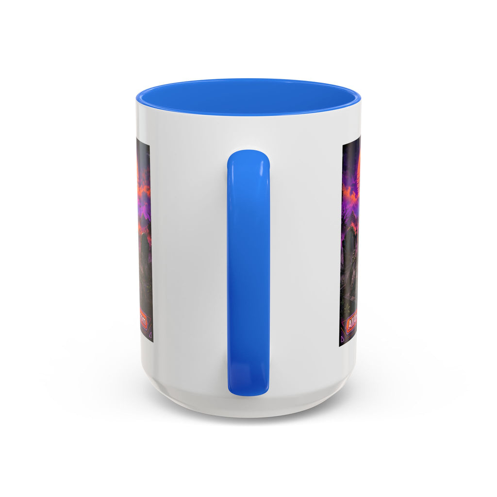 80s Retro Graveyard Sunset Mug — Vaporwave Neon Coffins Coffee Cup (11oz/15oz)