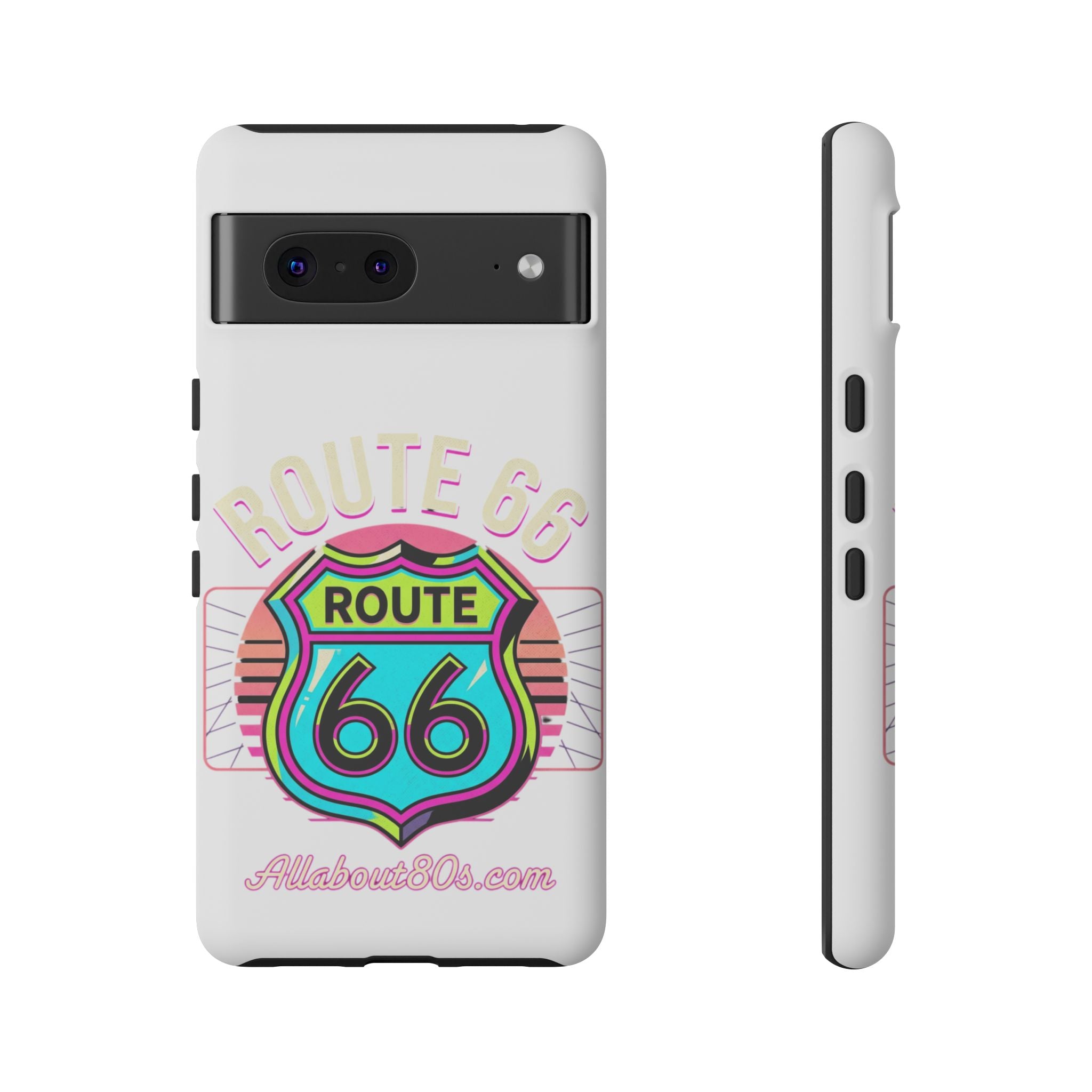 Route 66 Neon Phone Case — Retro Road Trip iPhone Cover