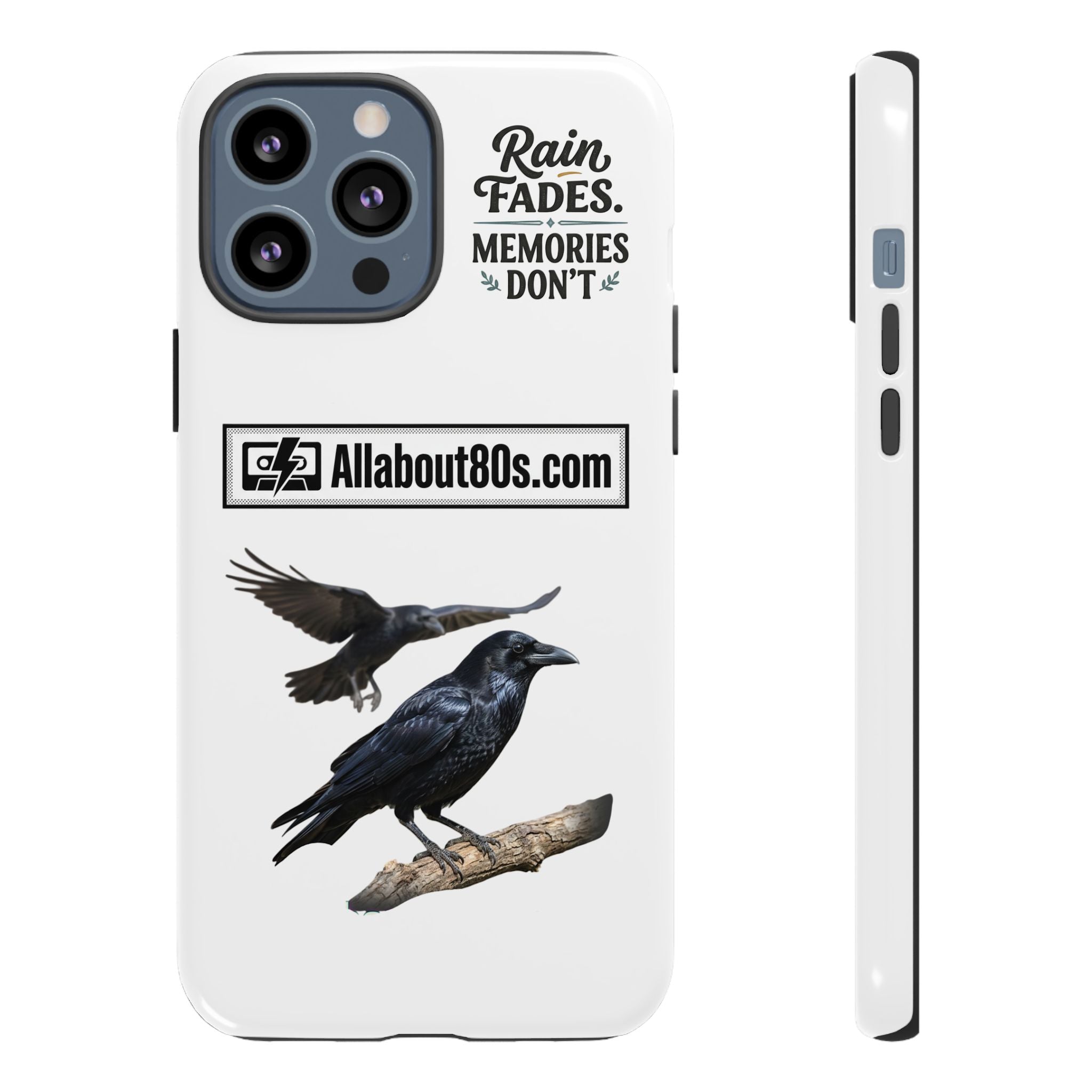 Raven Flight Phone Case — Protective iPhone Case with Black Crow Design
