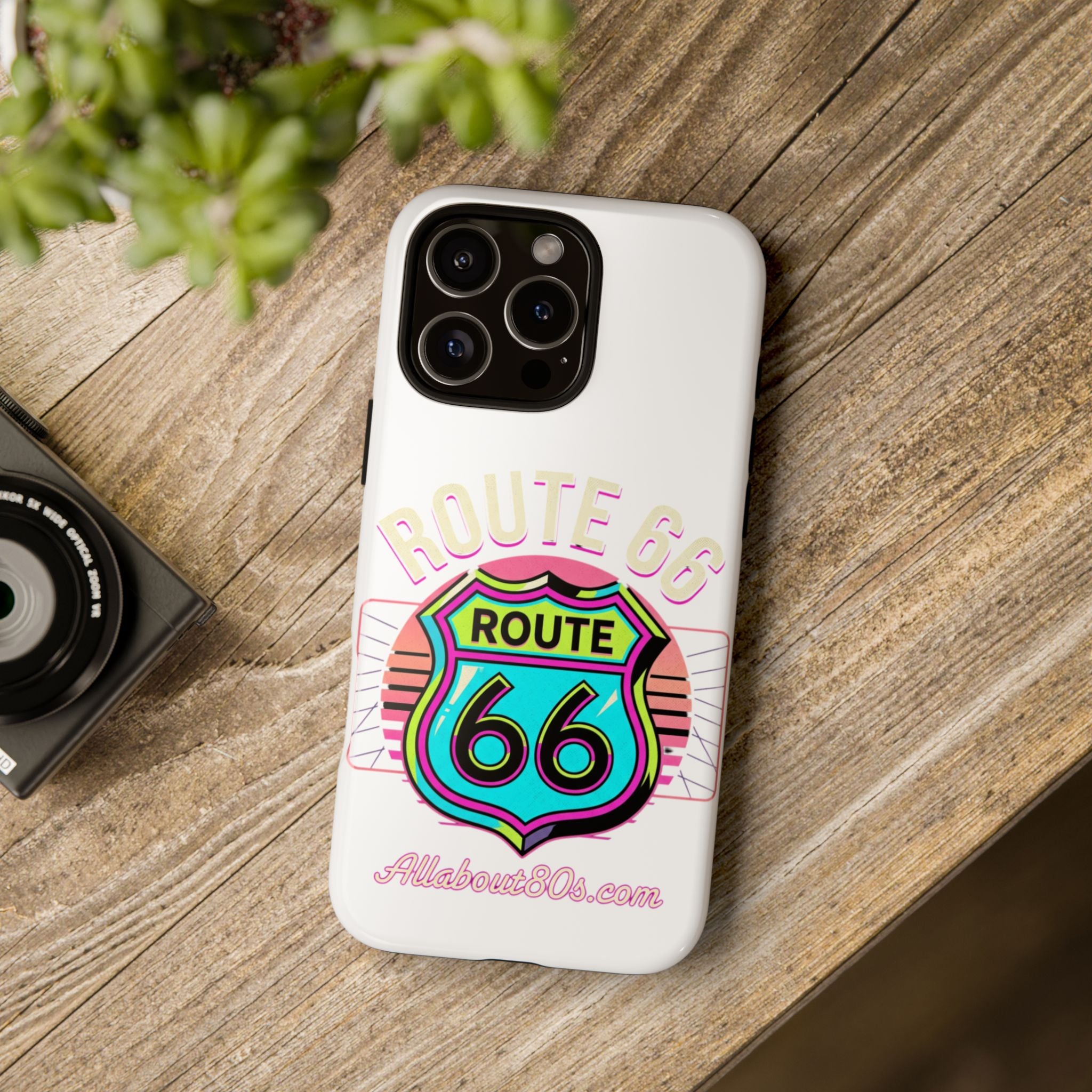 Route 66 Neon Phone Case — Retro Road Trip iPhone Cover