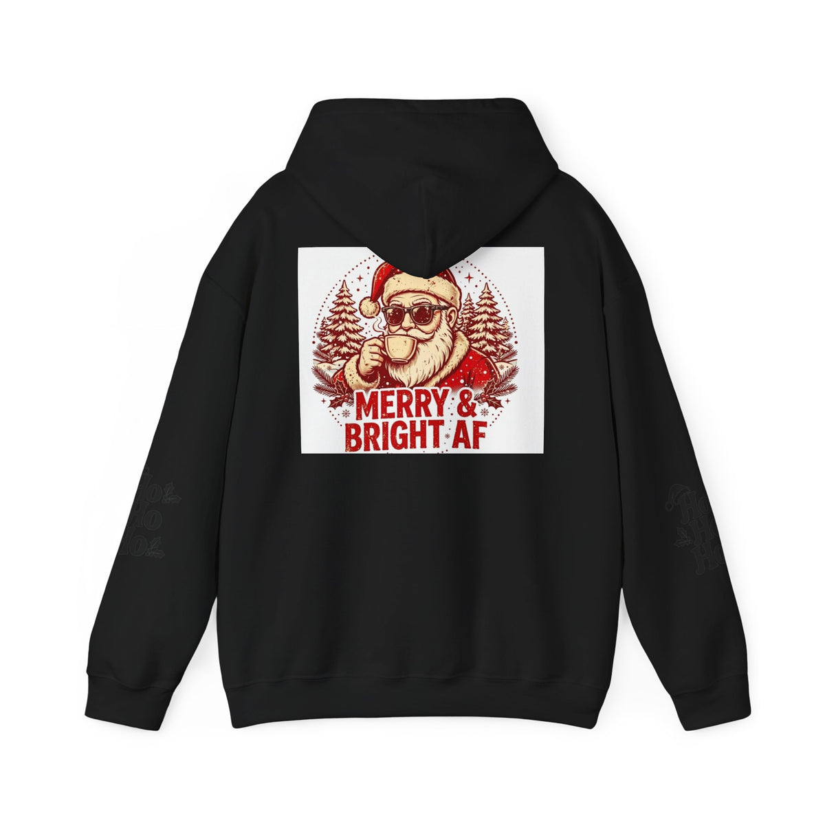 Merry & Bright AF Christmas Santa Hoodie
