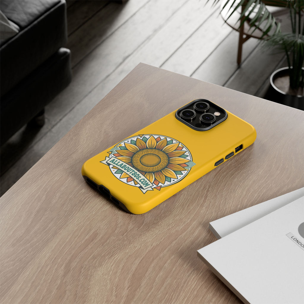 Sunflower Logo Phone Case — AllAbout80s.com Yellow Protective Cover