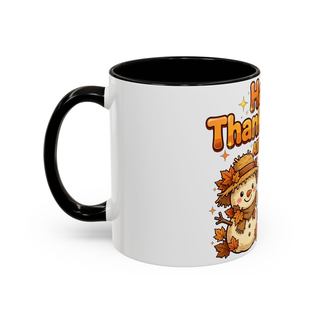 Happy Thanksgiving Pumpkin & Scarecrow Mug – Festive Fall Coffee Cup (11oz, 15oz)