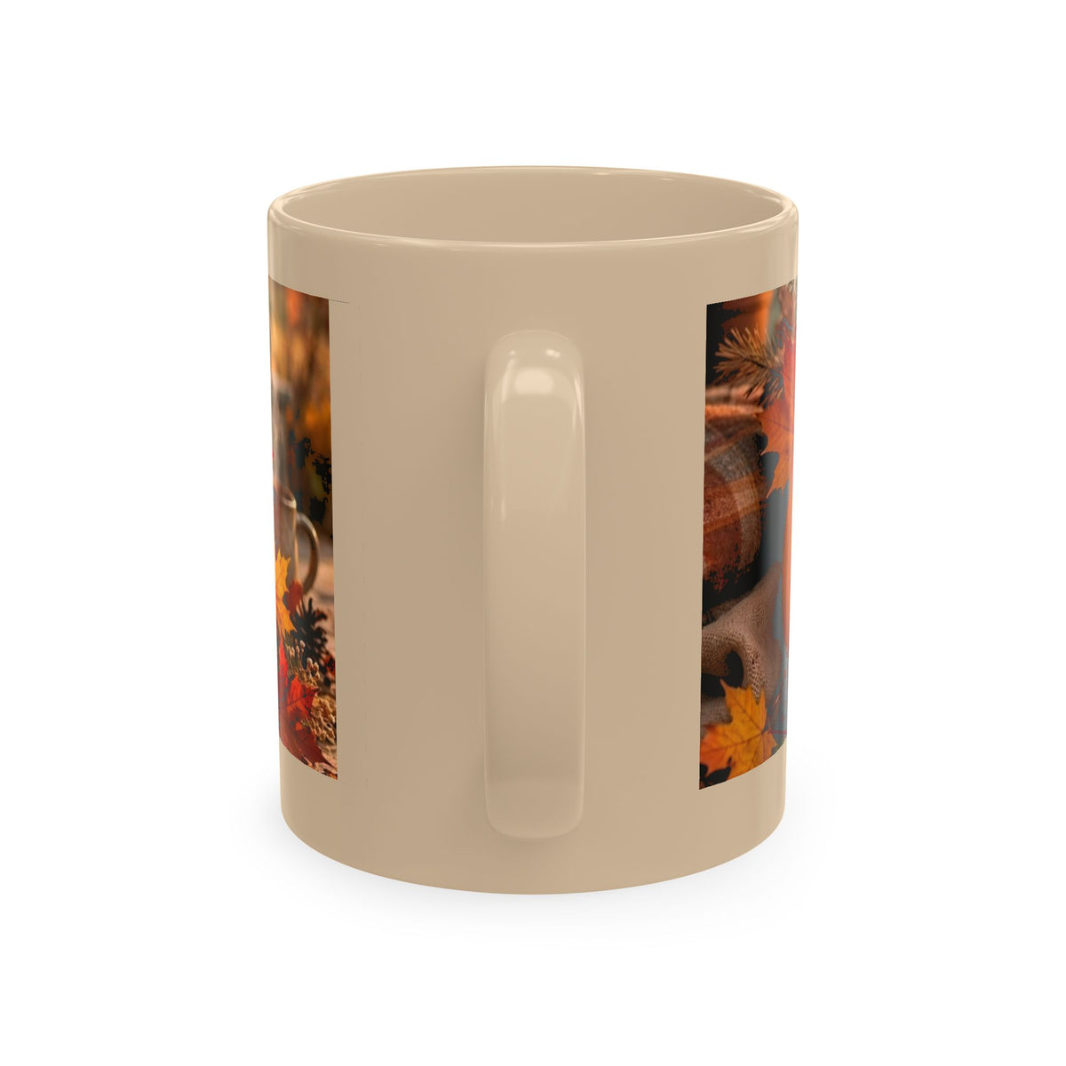 Hello Fall Ceramic Mug — Cozy Pumpkin & Autumn Leaves Coffee Cup