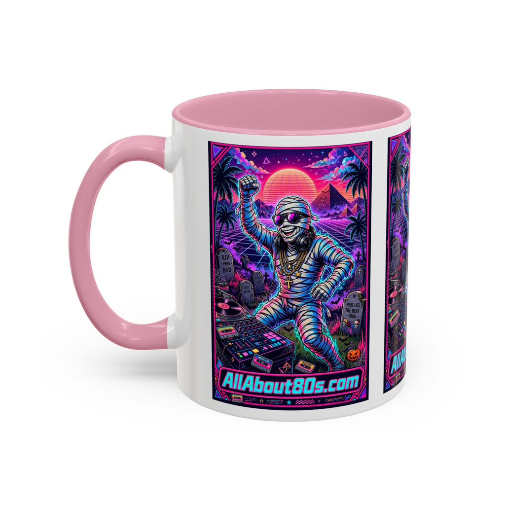80s Retro Astro Skate Mug — Neon Vaporwave Skeleton Skateboard Coffee Cup (AllAbout80s.com)