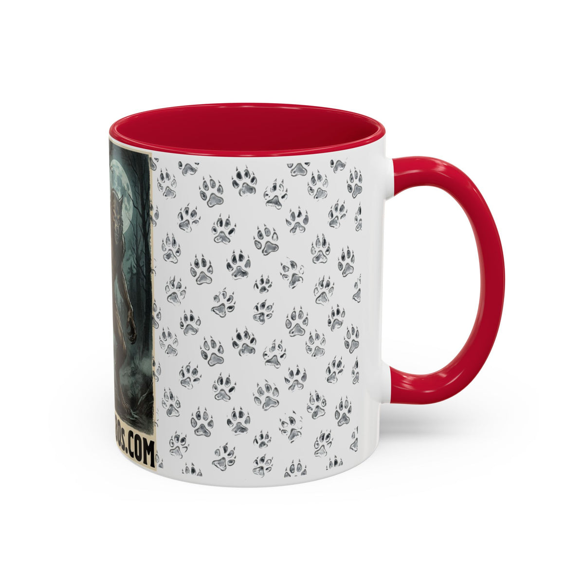 Werewolf Pawprint Mug — Gothic Moonlit Monster Coffee Cup (11oz & 15oz)