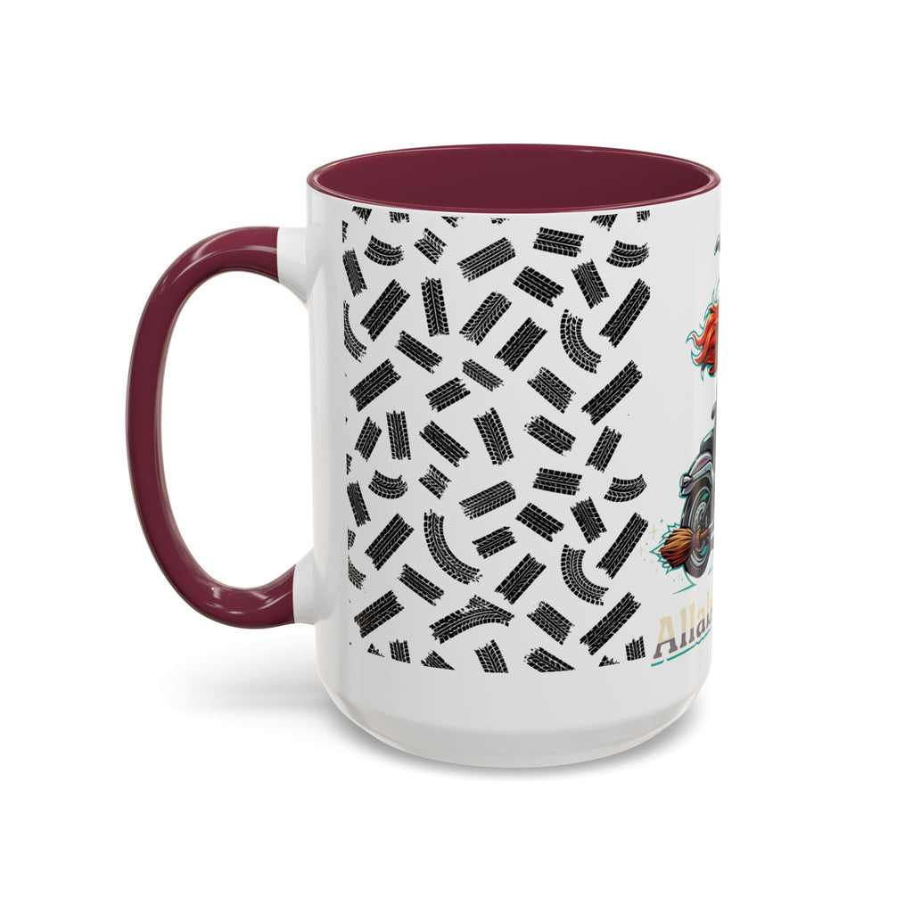 Witch Motorcycle Mug — Red-Haired Biker Witch Ceramic Coffee Cup