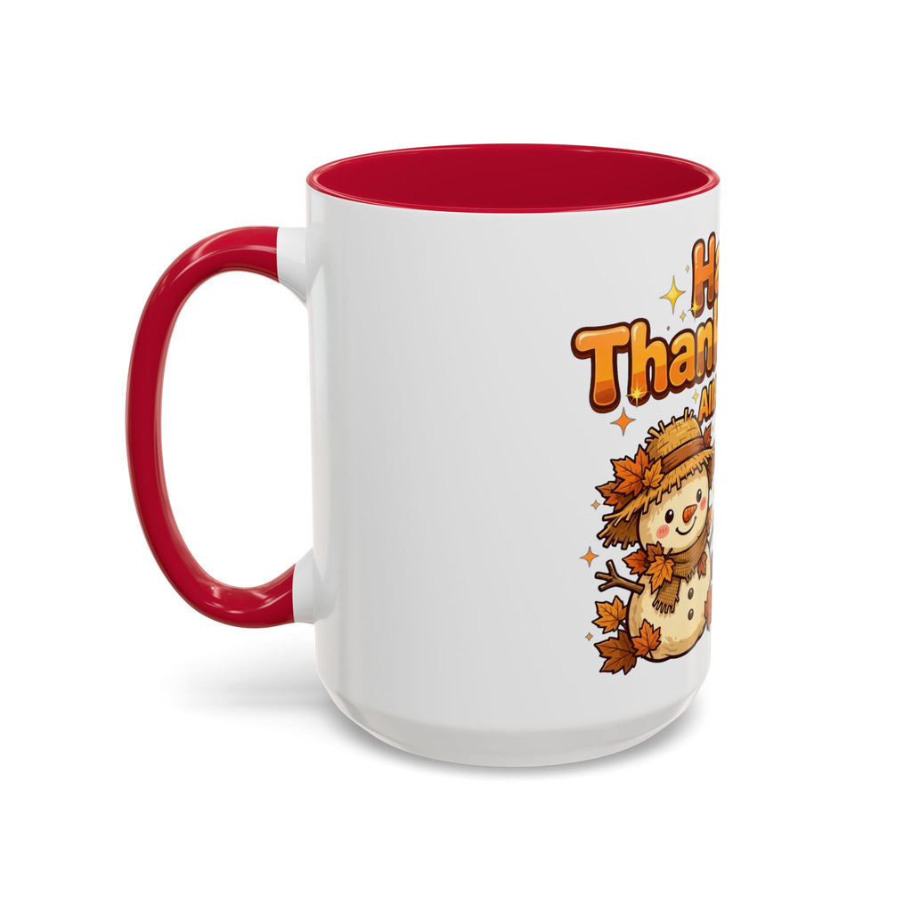 Happy Thanksgiving Pumpkin & Scarecrow Mug – Festive Fall Coffee Cup (11oz, 15oz)