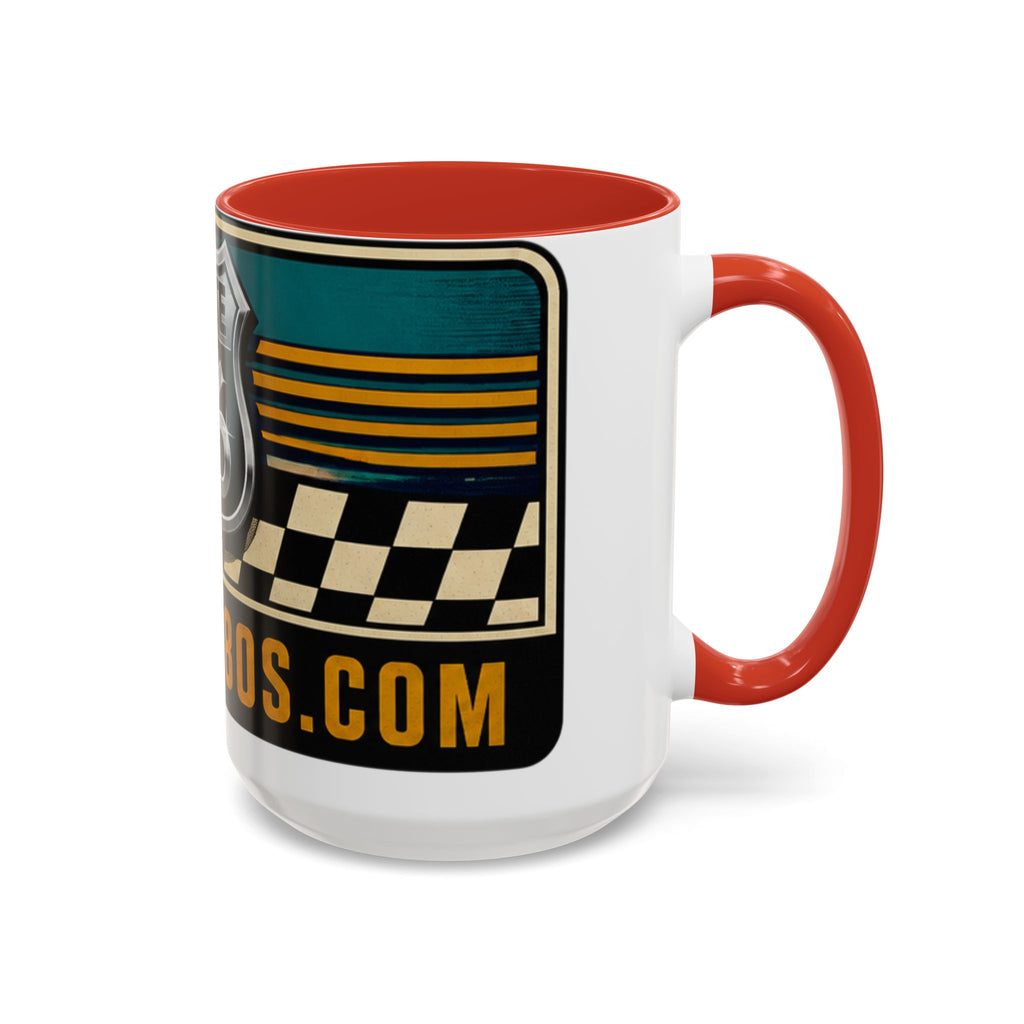 Route 66 Retro Checkerboard Coffee Mug — Vintage Road Trip 11/15oz Accent Mug