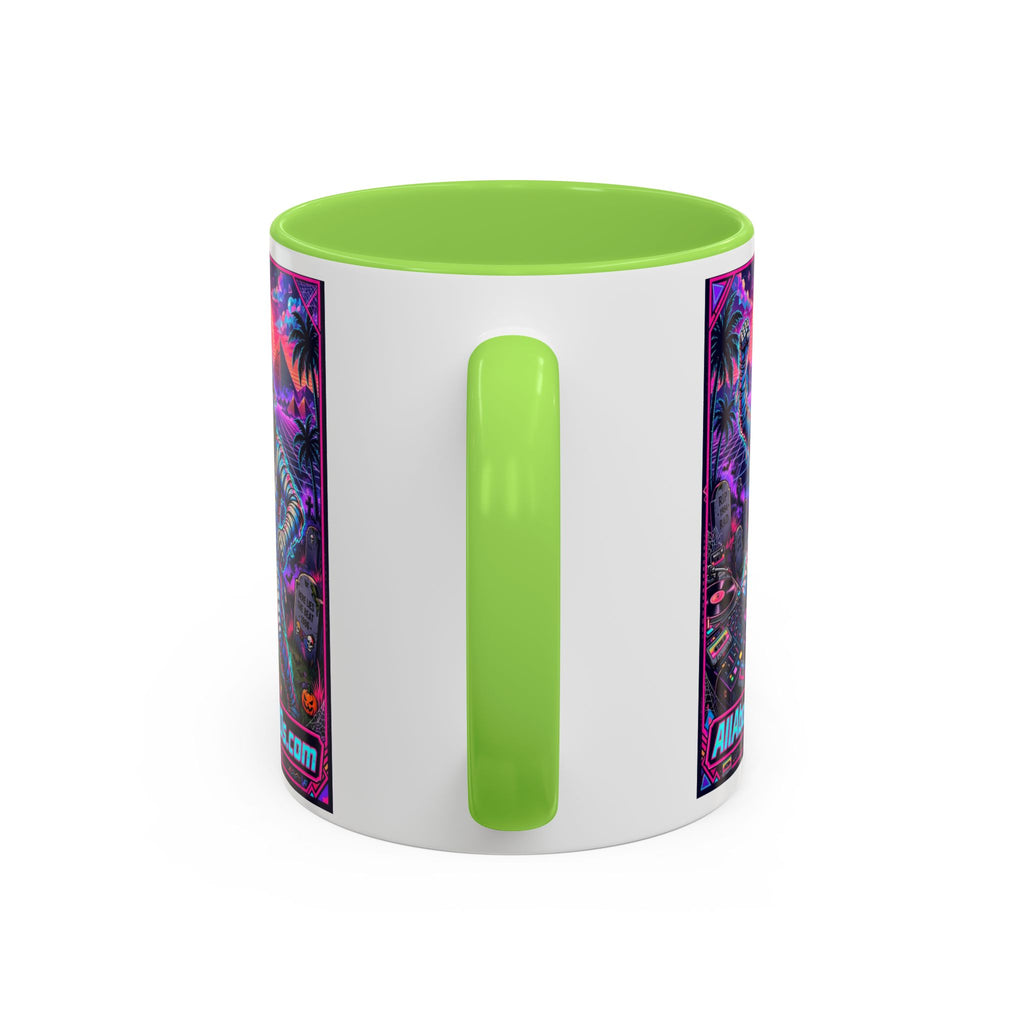 80s Retro Astro Skate Mug — Neon Vaporwave Skeleton Skateboard Coffee Cup (AllAbout80s.com)