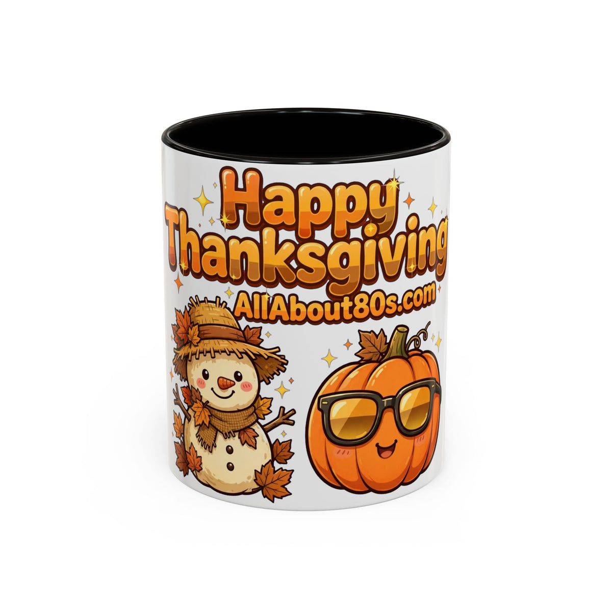 Happy Thanksgiving Pumpkin & Scarecrow Mug – Festive Fall Coffee Cup (11oz, 15oz)