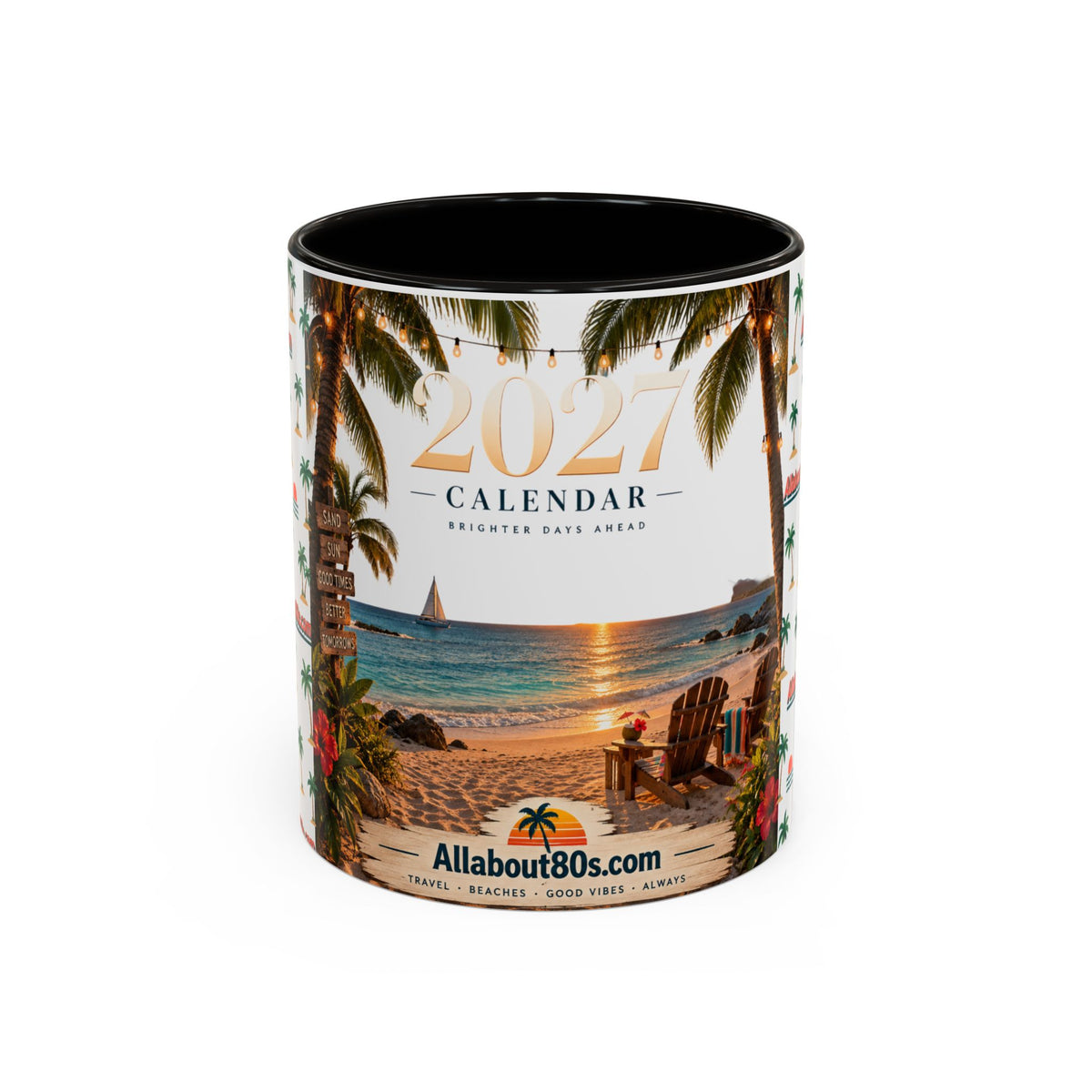 2025 Beach Sunset Calendar Mug