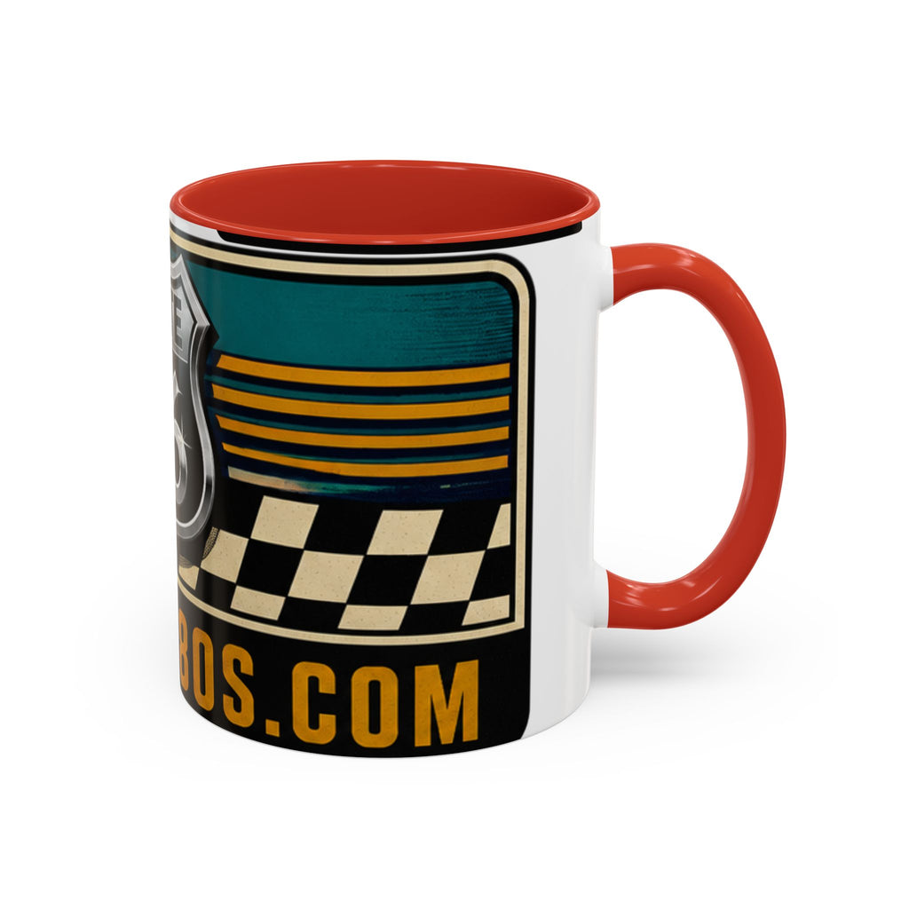 Route 66 Retro Checkerboard Coffee Mug — Vintage Road Trip 11/15oz Accent Mug