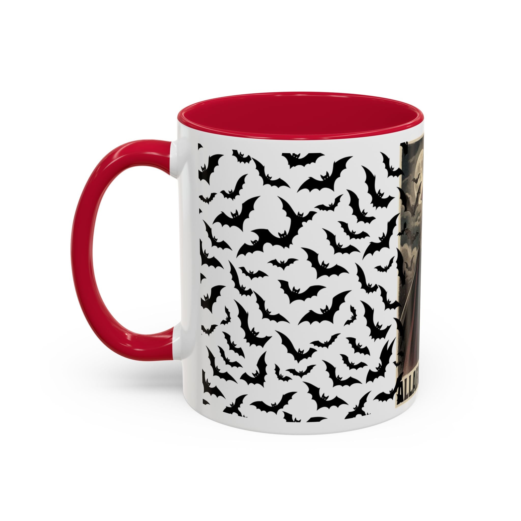 Vampire Dracula Bat Pattern Coffee Mug – Gothic Halloween 11oz/15oz