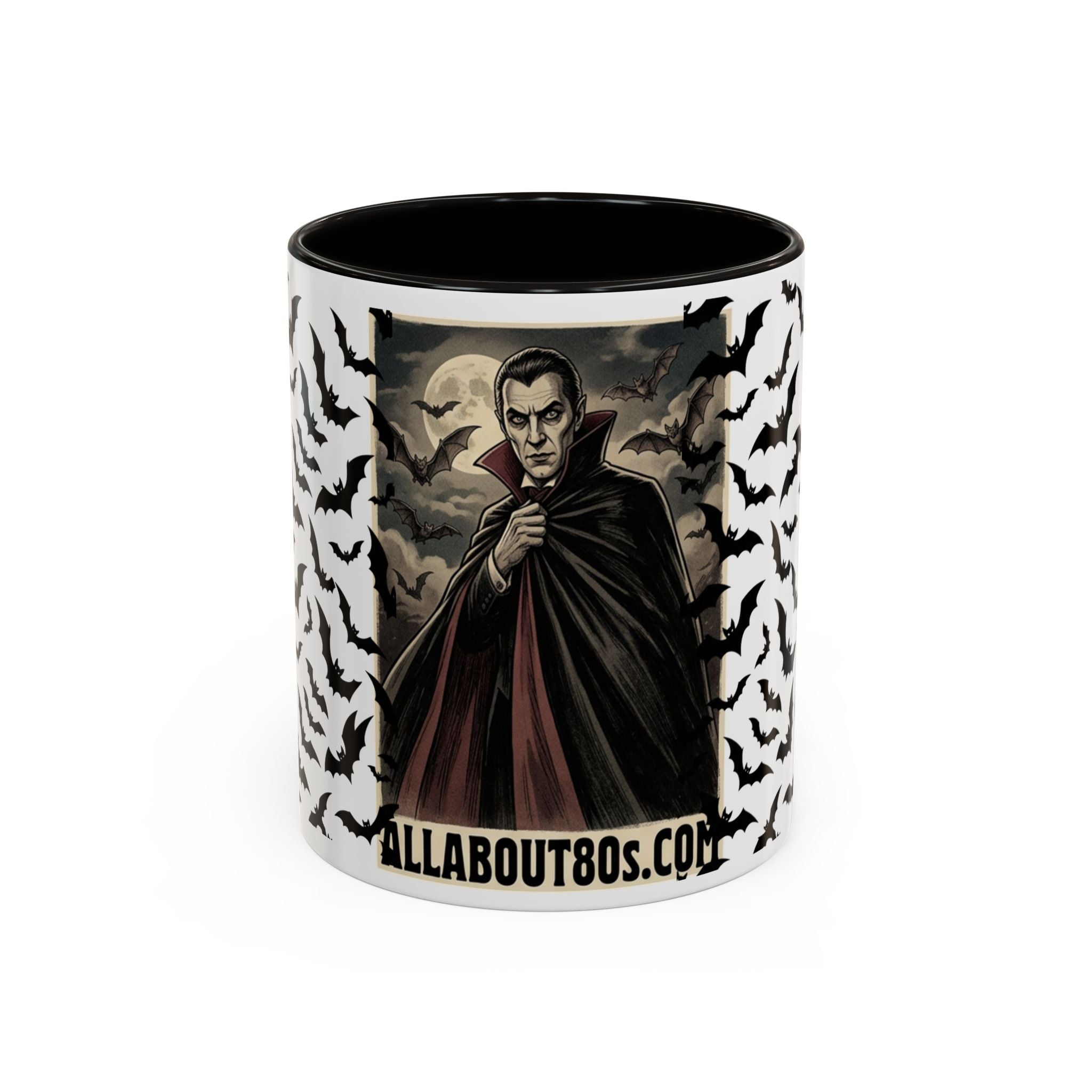 Vampire Dracula Bat Pattern Coffee Mug – Gothic Halloween 11oz/15oz