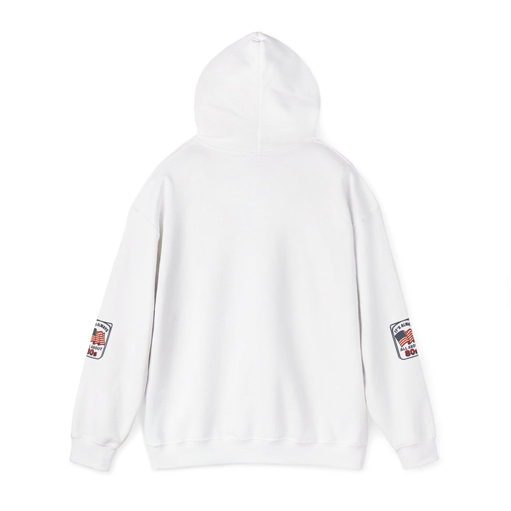 80s Americana Hoodie - "It's Always All About 80s" Vintage Flag Sweatshirt