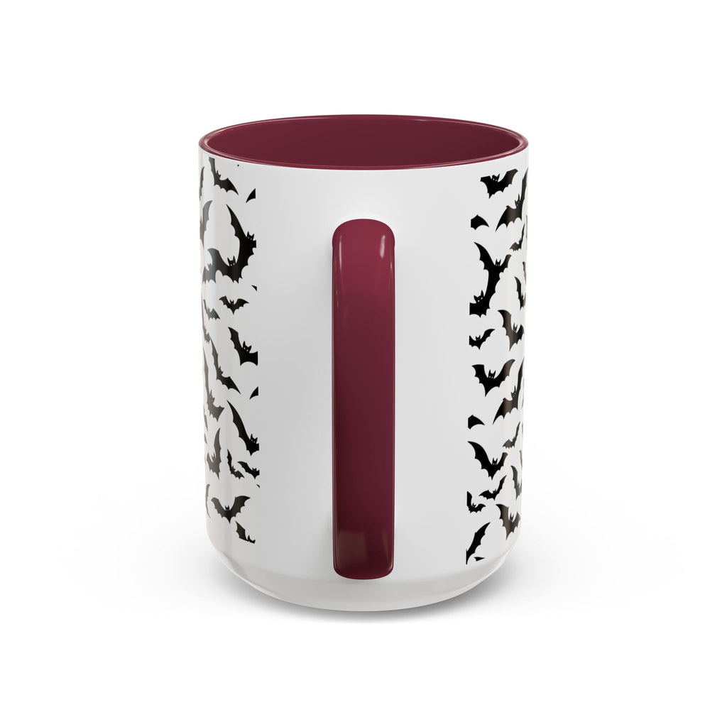 Halloween Haunted Castle Coffee Mug — Colorful Bat Pattern 11oz/15oz