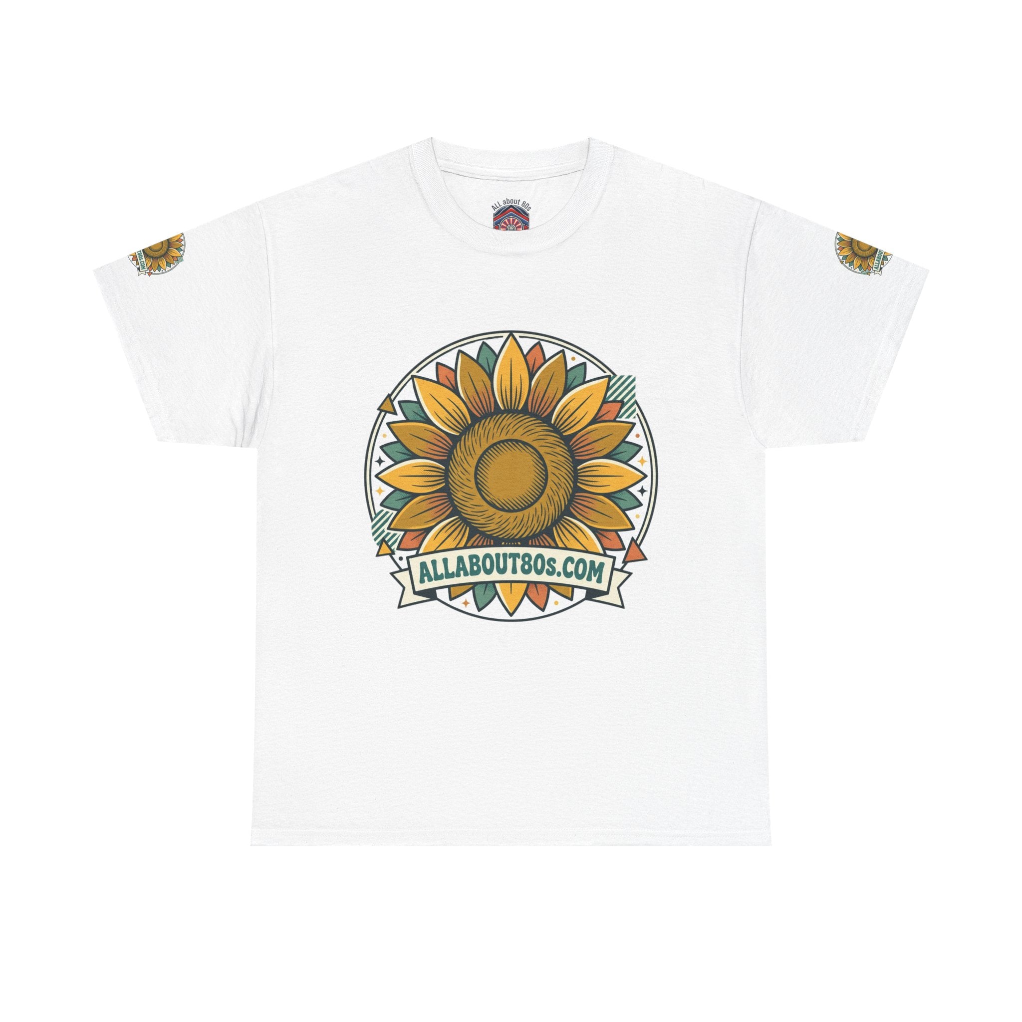 Sunflower Logo T-Shirt — AllAbout80s.com Vintage Floral Tee
