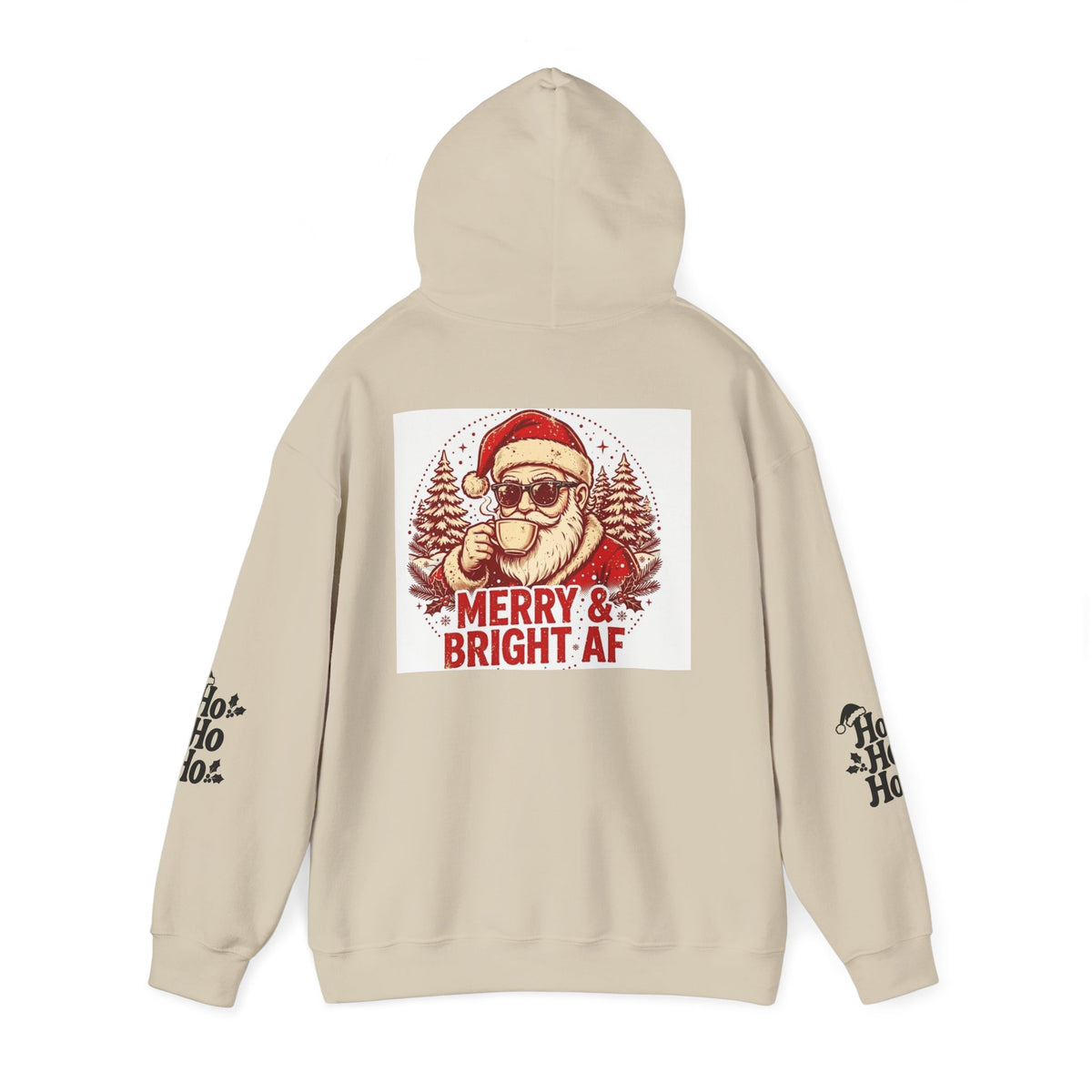 Merry & Bright AF Christmas Santa Hoodie