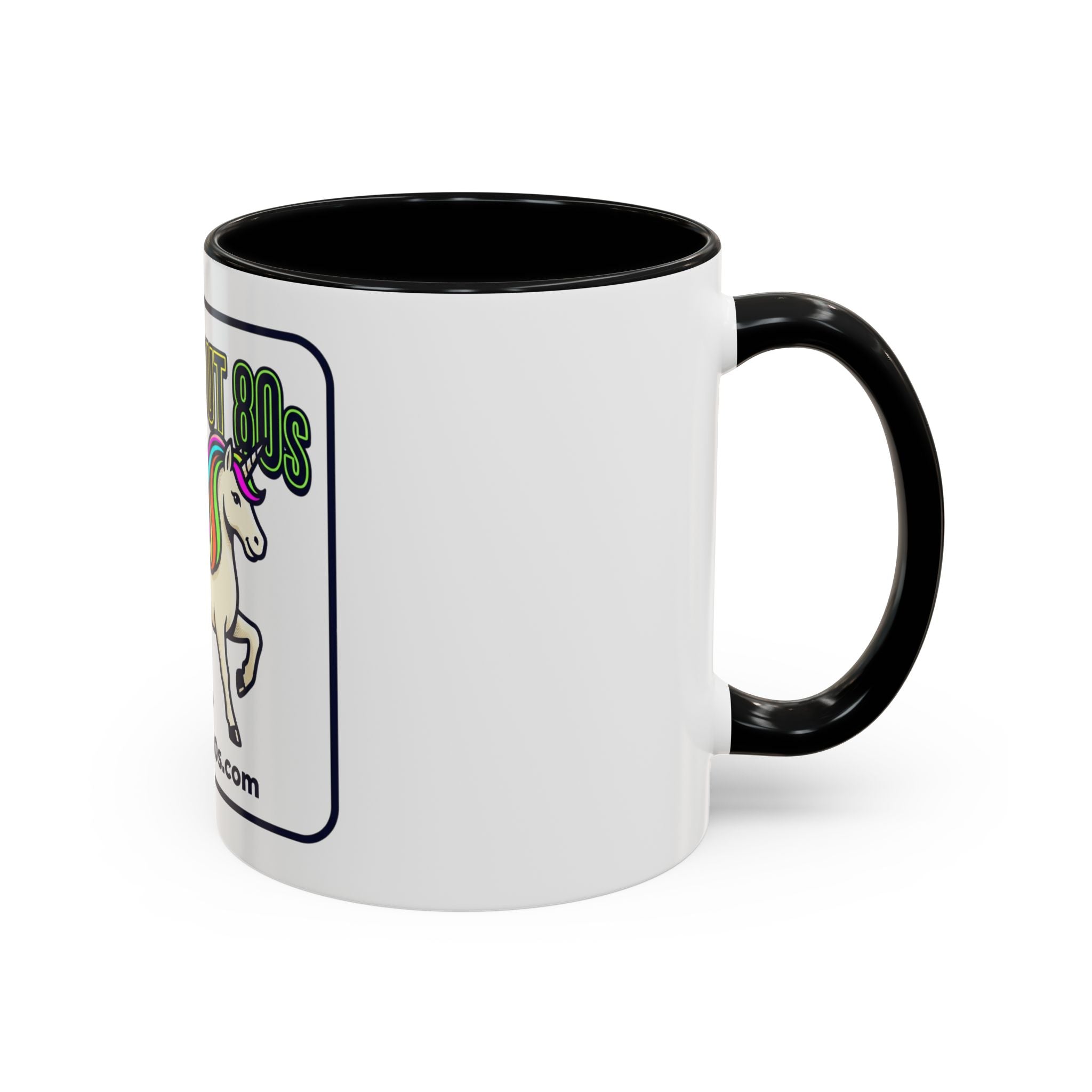 80s Unicorn Coffee Mug — Allabout80s Retro Rainbow Accent Mug (11/15oz)