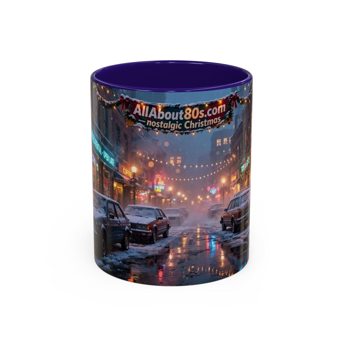 Nostalgic 1980s Christmas Street Mug (11oz & 15oz)