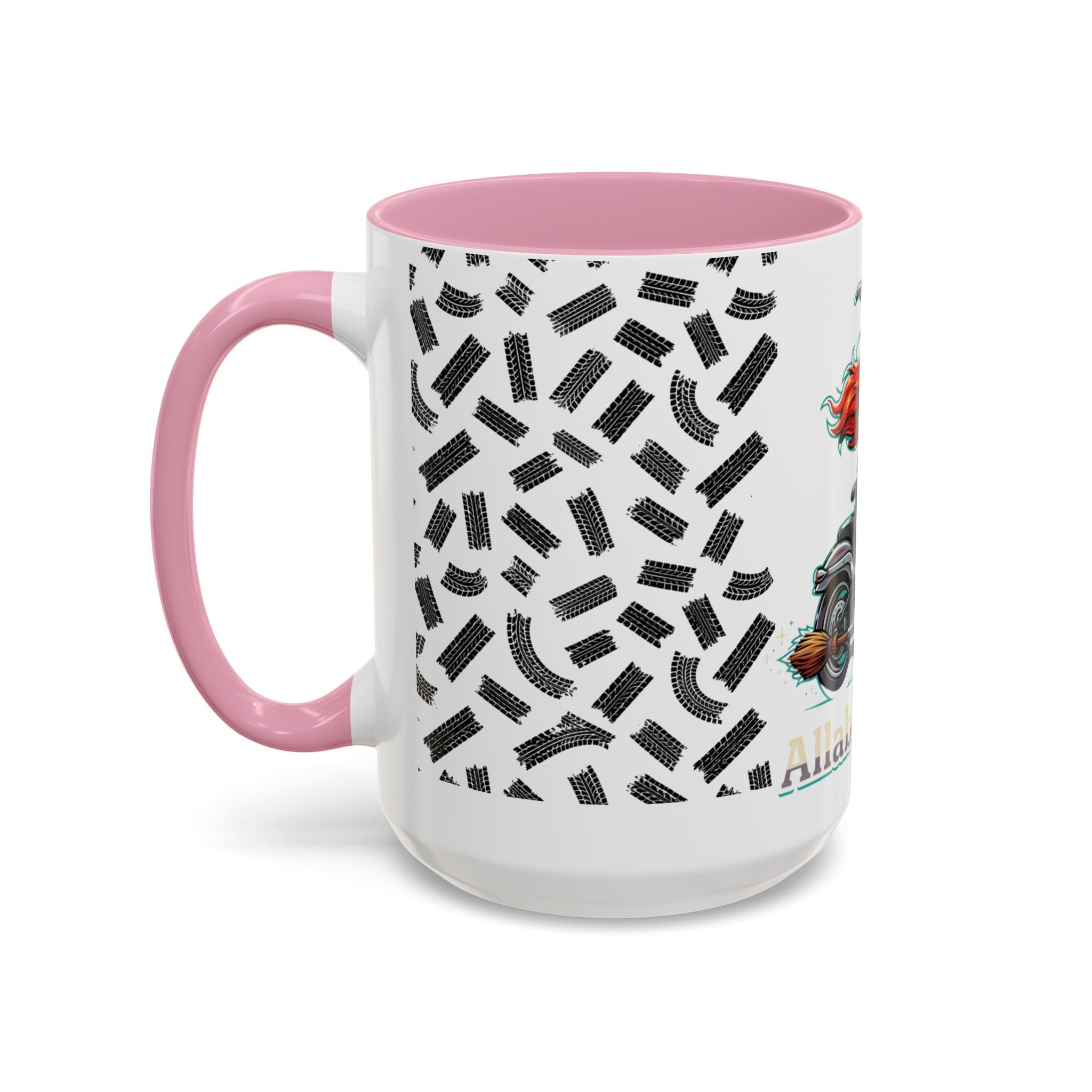 Witch Motorcycle Mug — Red-Haired Biker Witch Ceramic Coffee Cup