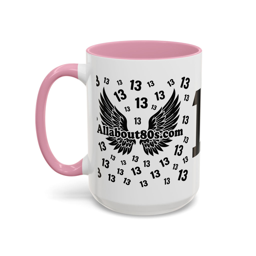 Number 13 Accent Mug — Bold Sports-Style Ceramic Coffee Cup (11oz/15oz)