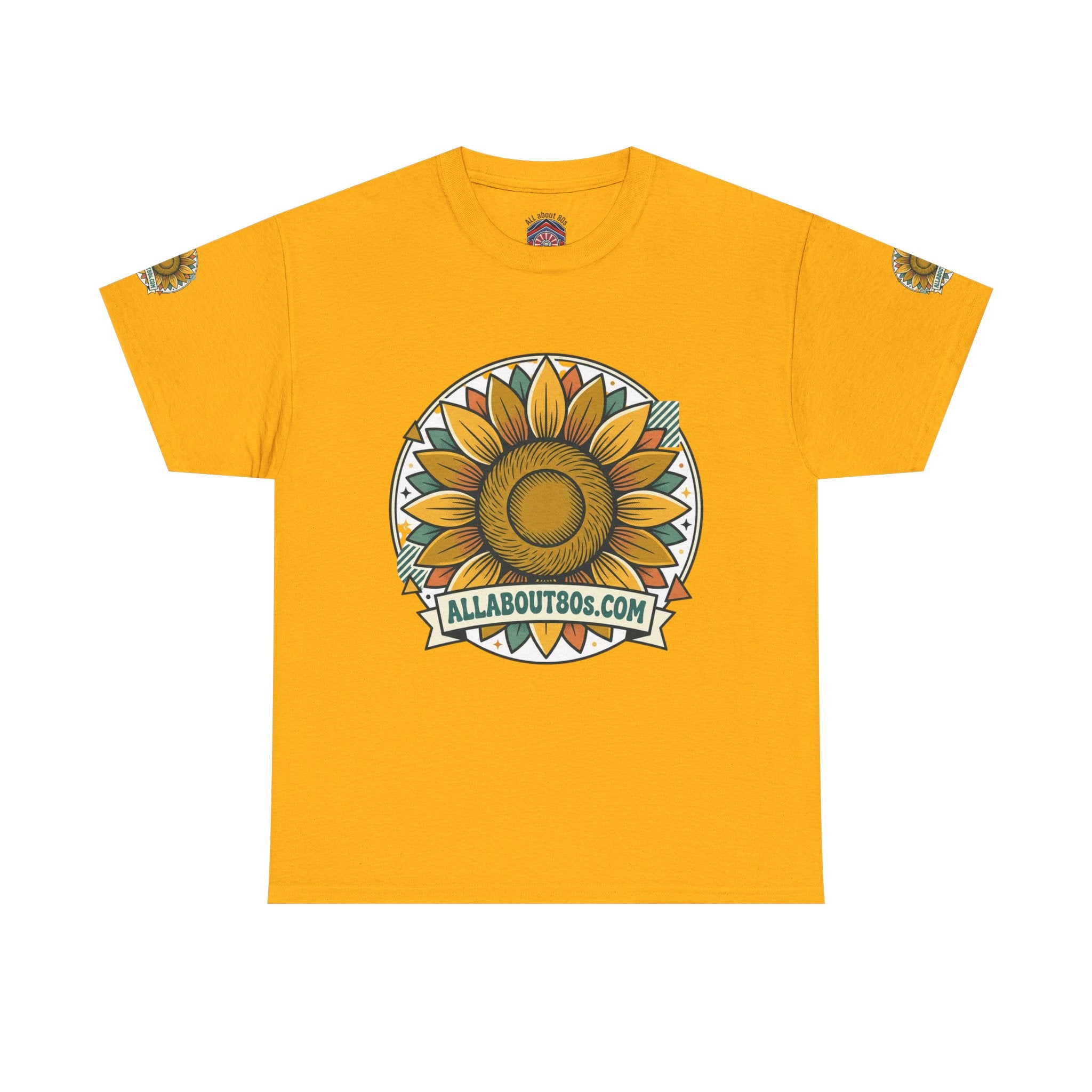 Sunflower Logo T-Shirt — AllAbout80s.com Vintage Floral Tee