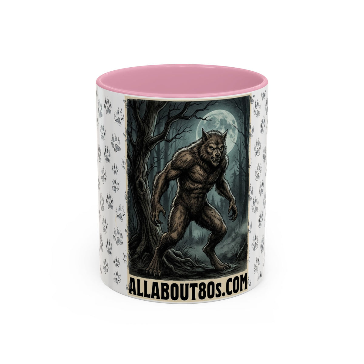 Werewolf Pawprint Mug — Gothic Moonlit Monster Coffee Cup (11oz & 15oz)