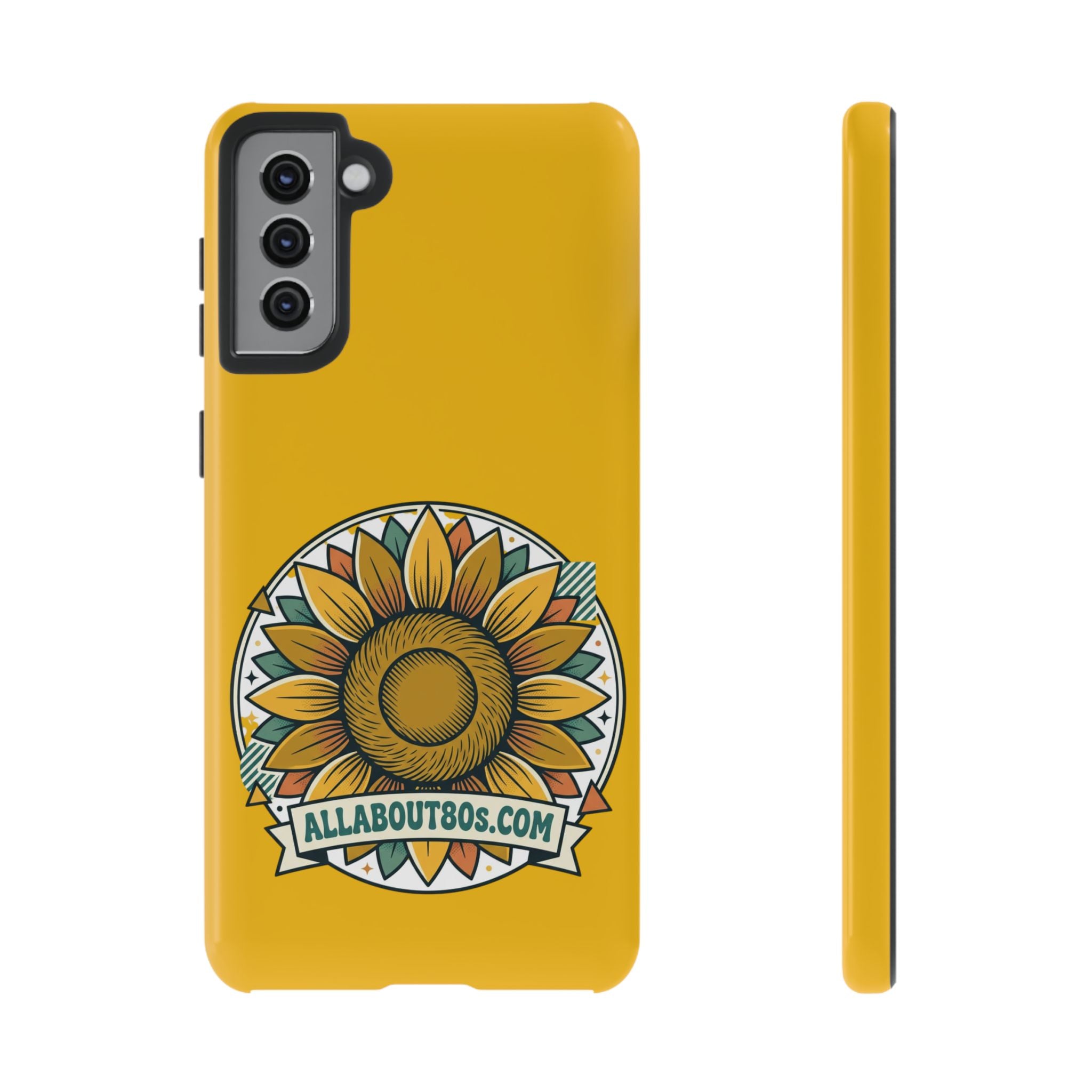 Sunflower Logo Phone Case — AllAbout80s.com Yellow Protective Cover