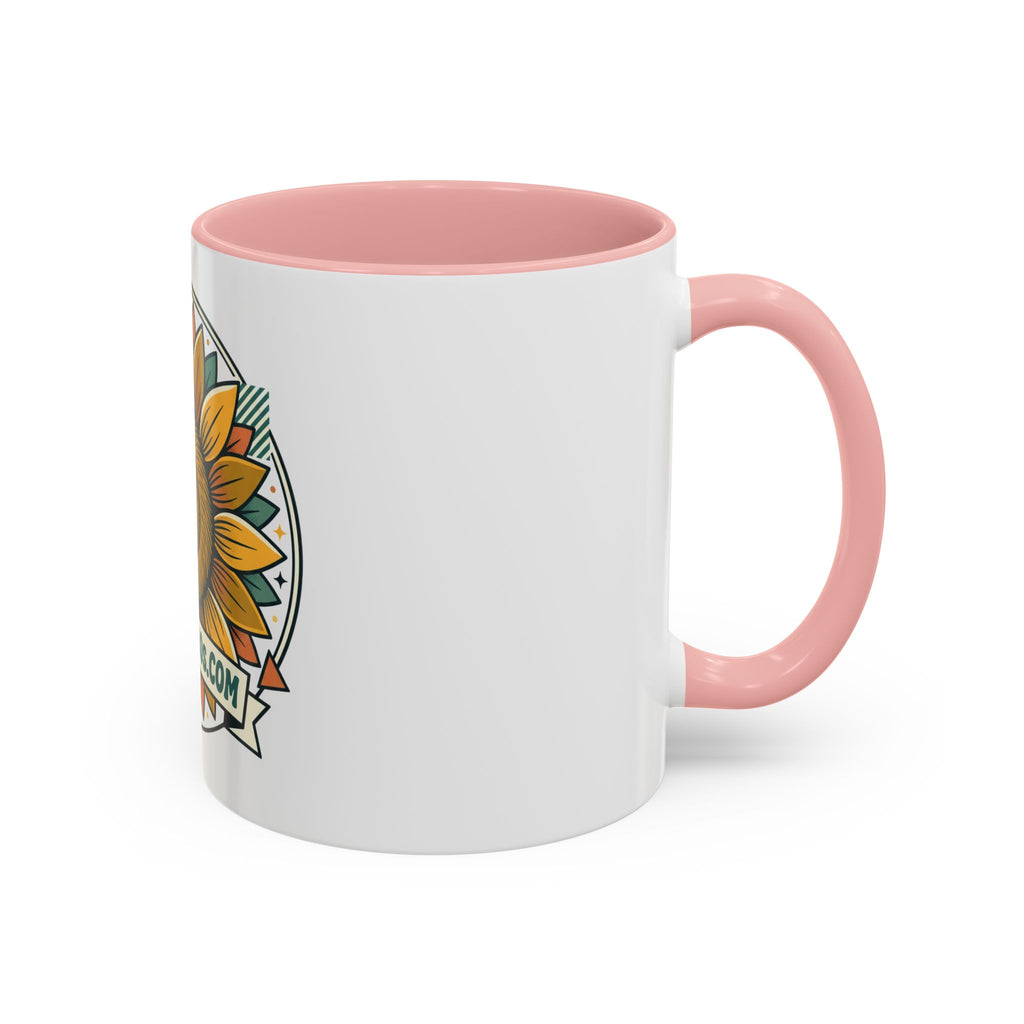 Sunflower Logo Coffee Mug — AllAbout80s.com Accent Ceramic Mug (11/15oz)