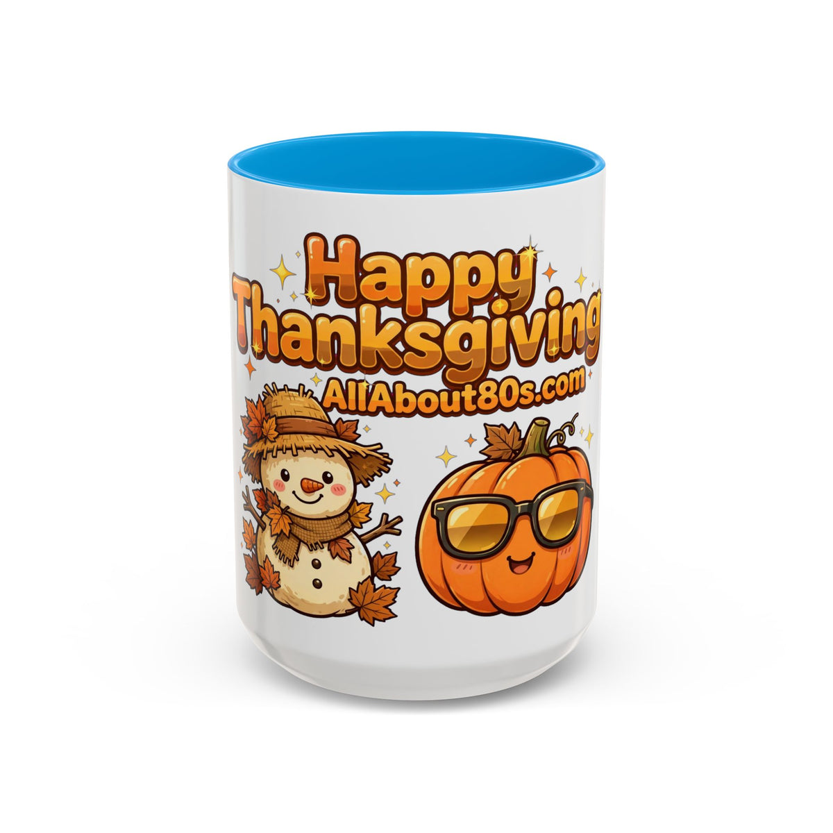Happy Thanksgiving Pumpkin & Scarecrow Mug – Festive Fall Coffee Cup (11oz, 15oz)