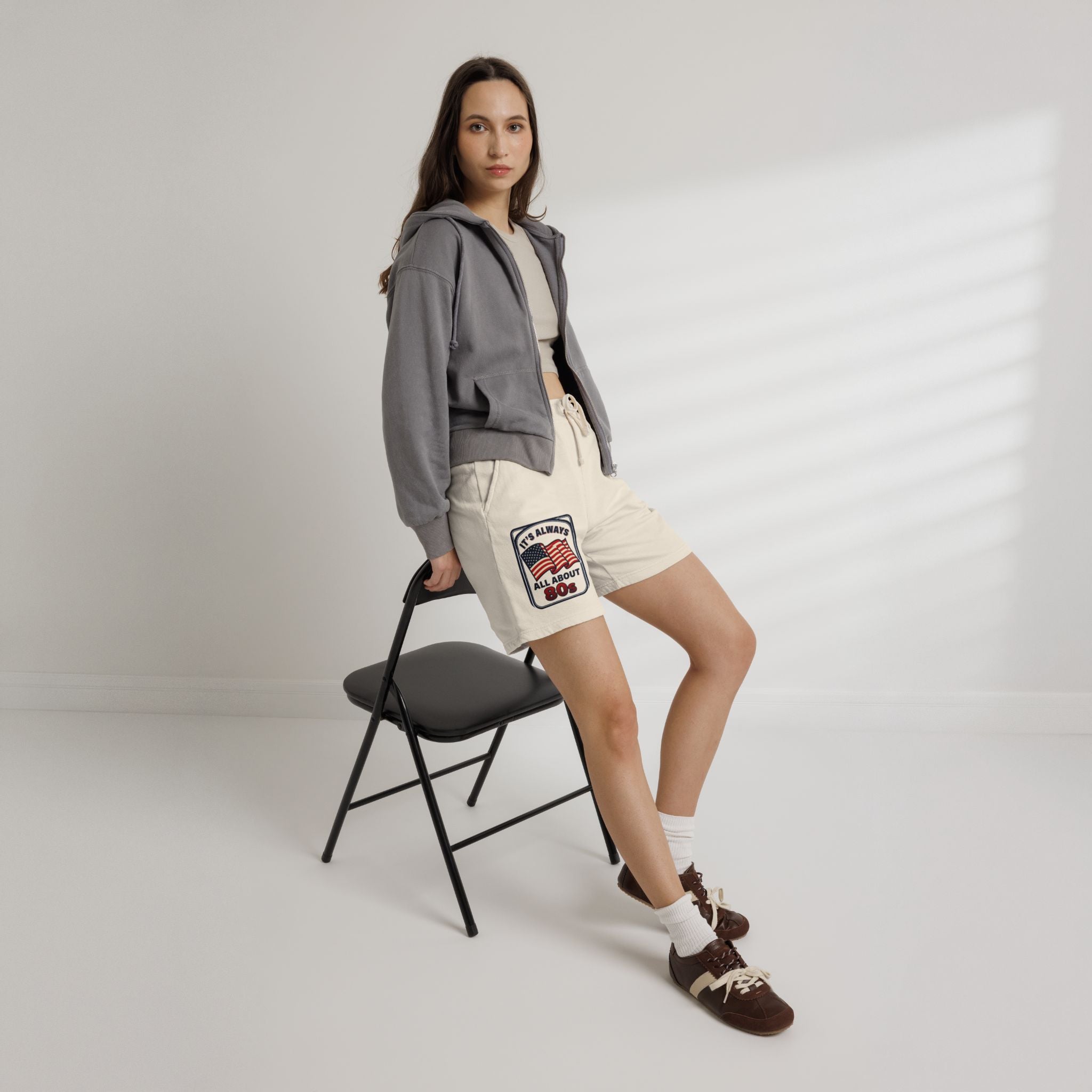 Retro 'It's Always All About 80s' Fleece Sweat Shorts