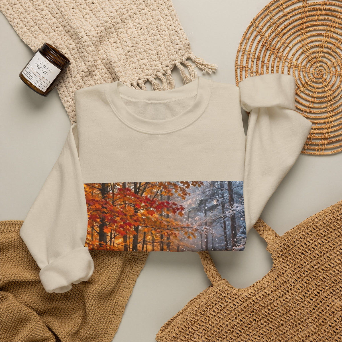 AllAbout80s Autumn Forest Crewneck Sweatshirt