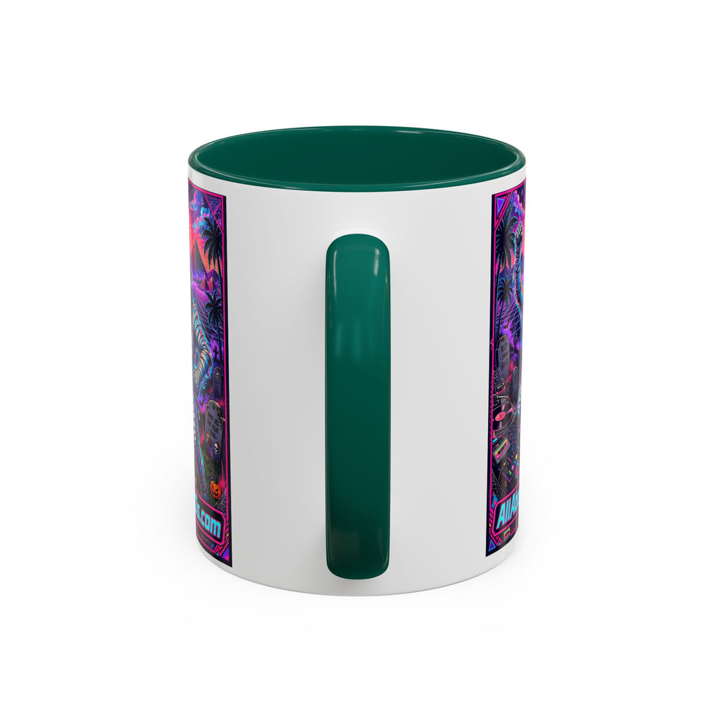 80s Retro Astro Skate Mug — Neon Vaporwave Skeleton Skateboard Coffee Cup (AllAbout80s.com)
