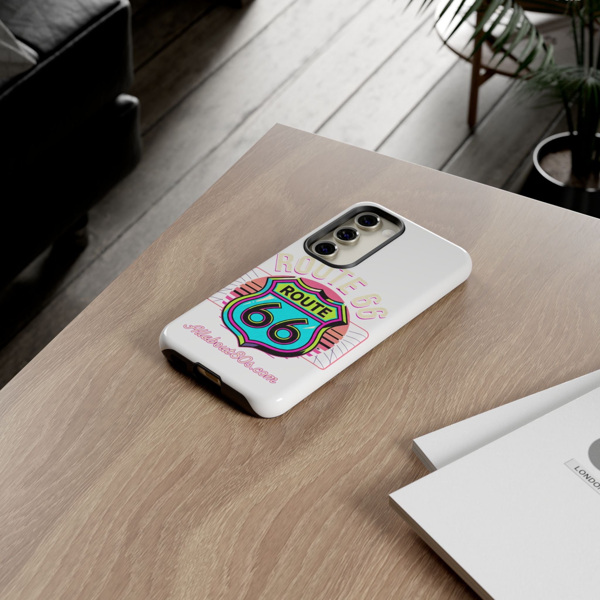 Route 66 Neon Phone Case — Retro Road Trip iPhone Cover