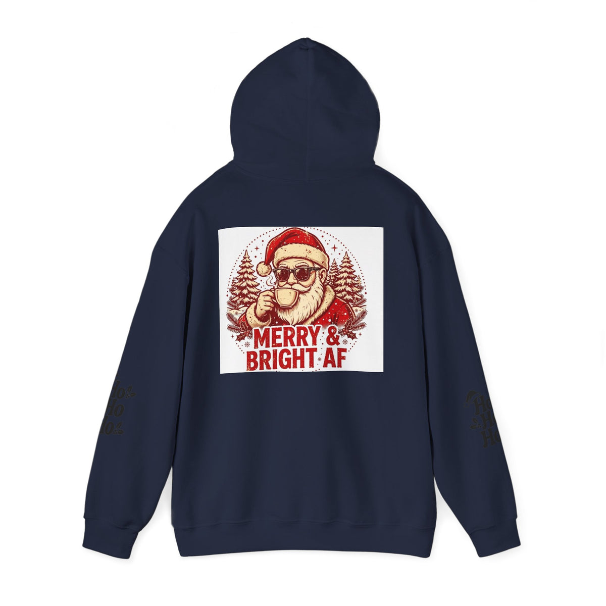 Merry & Bright AF Christmas Santa Hoodie