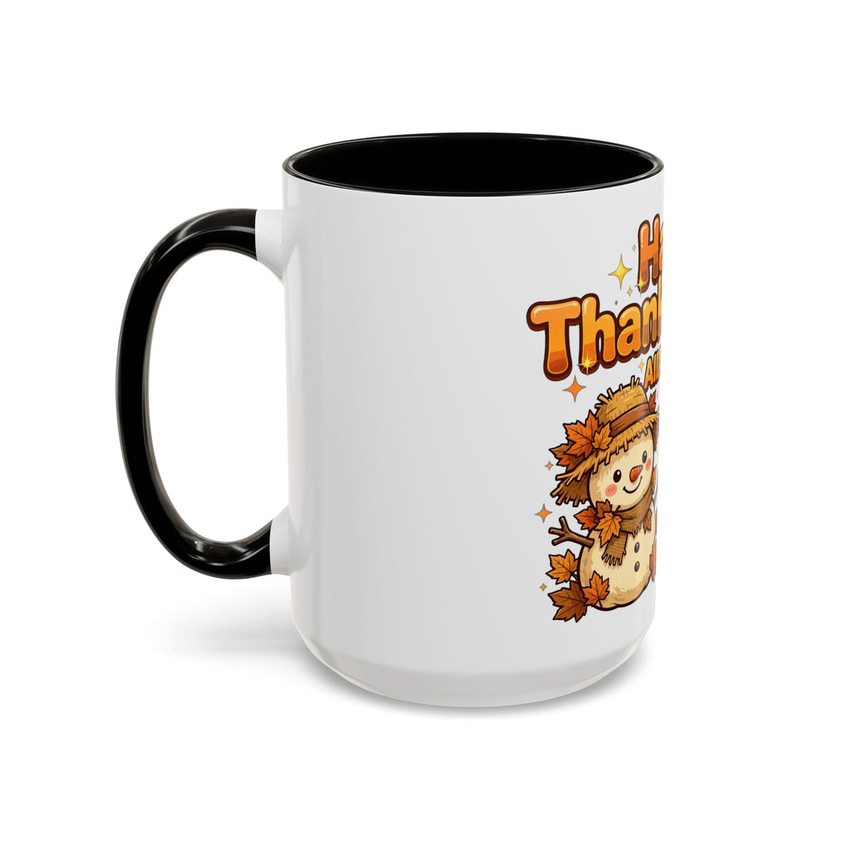 Happy Thanksgiving Pumpkin & Scarecrow Mug – Festive Fall Coffee Cup (11oz, 15oz)