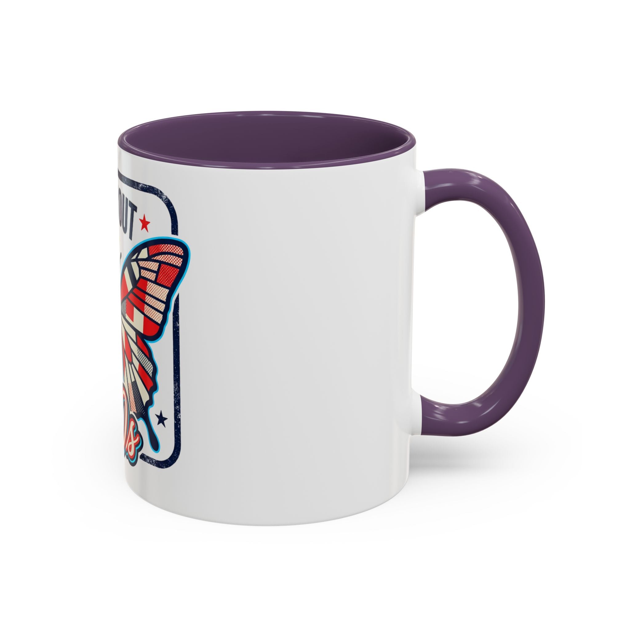 All About '80s Butterfly Accent Coffee Mug – Retro Patriotic 80s Gift